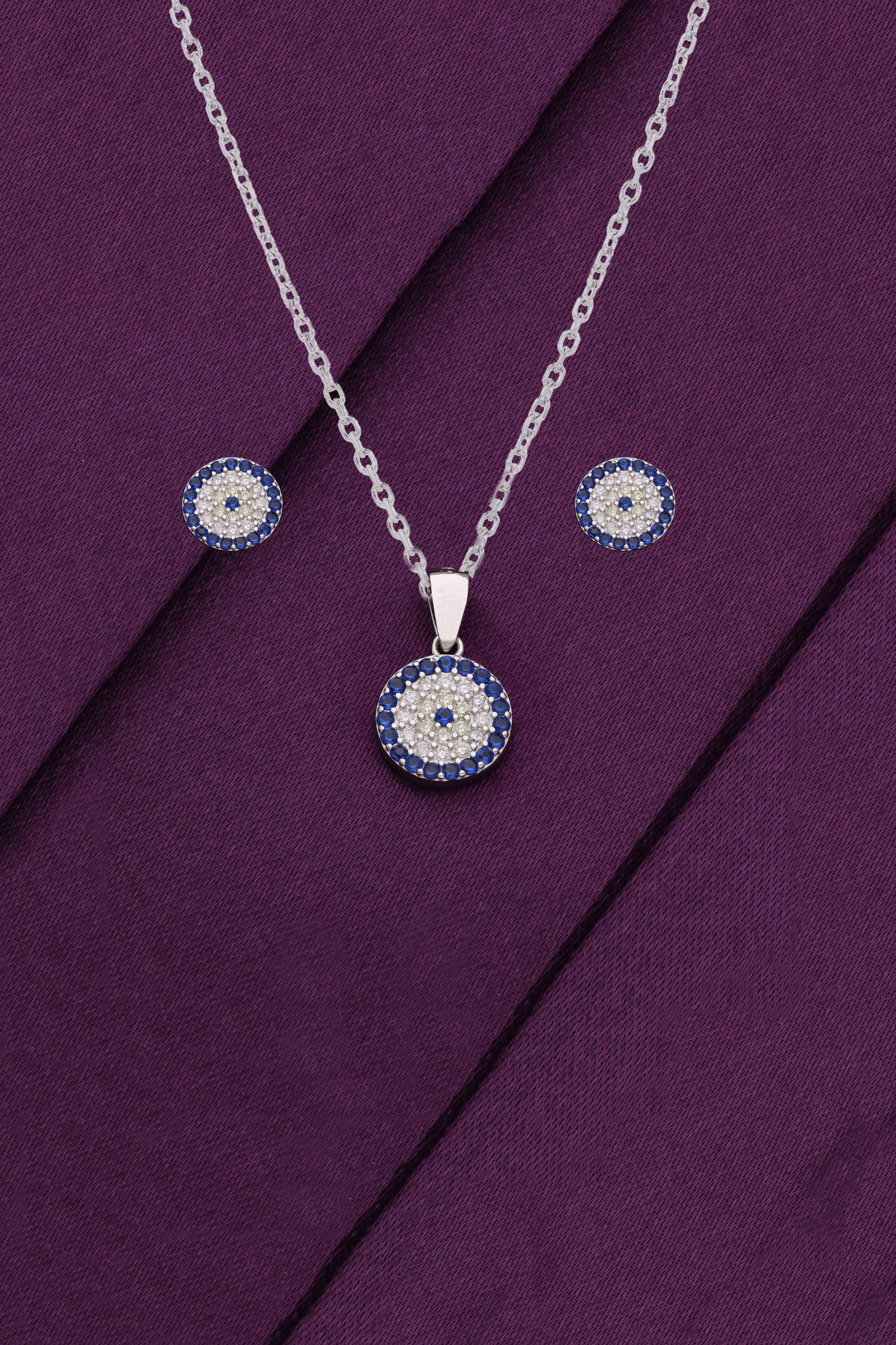 925 Fine Silver Blue Evil Eye