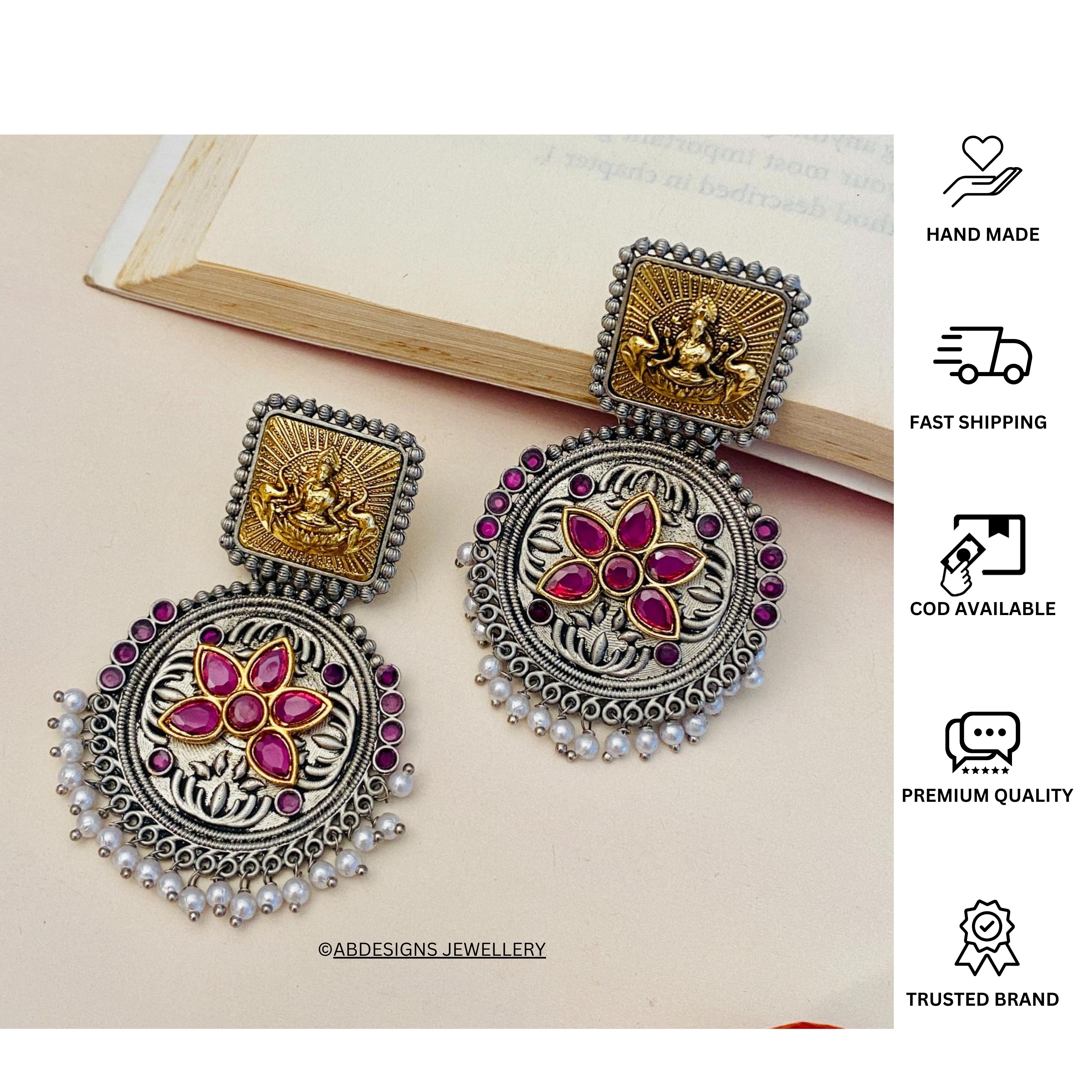 High-Quality Goddess Laxmi DualTone Earring