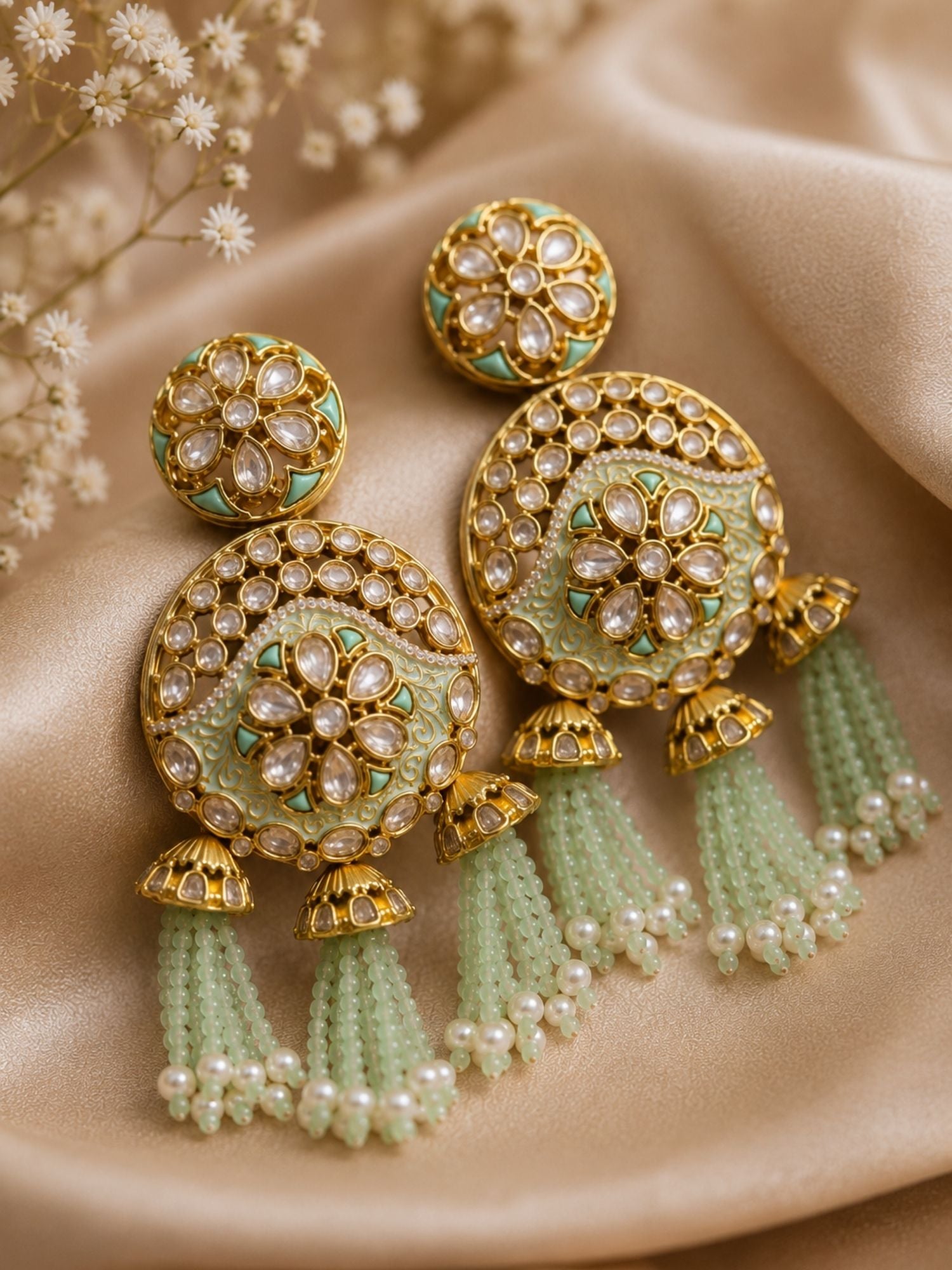 Kundan Tassel Earrings in Gold Finish – Festive Wear | Abdesigns Jewellery