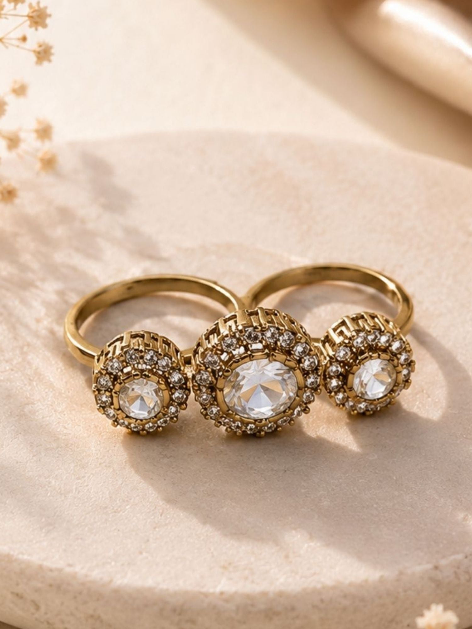 Oxidsed Gold Victorian Party Polki Diamond Ring | Abdesigns