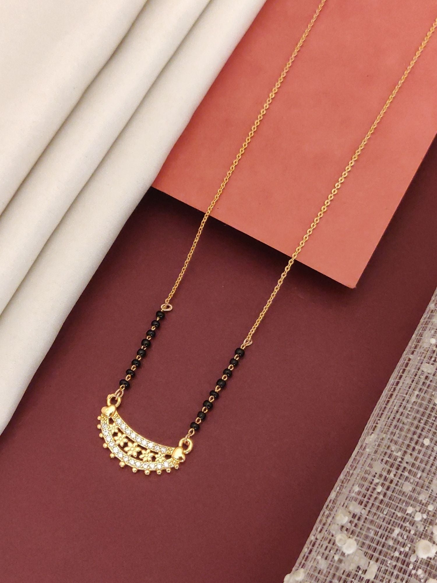 Abdesigns RoseGold Plated American Diamond Mangalsutra