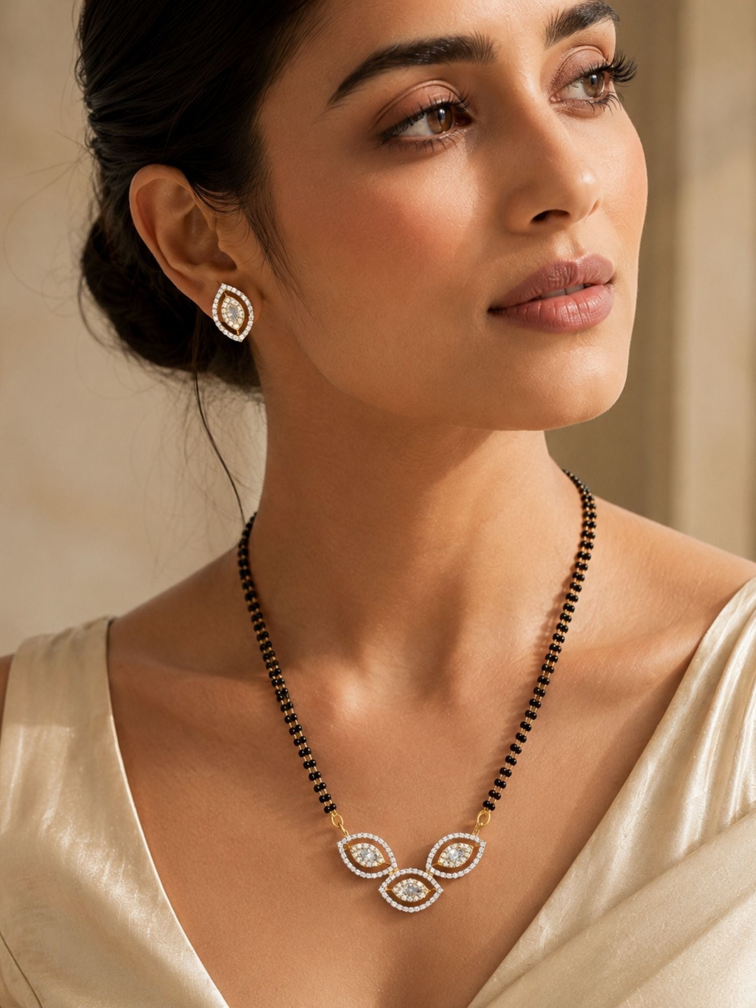 Solitaire Micro Diamonds Mangalsutra Set | Abdesigns