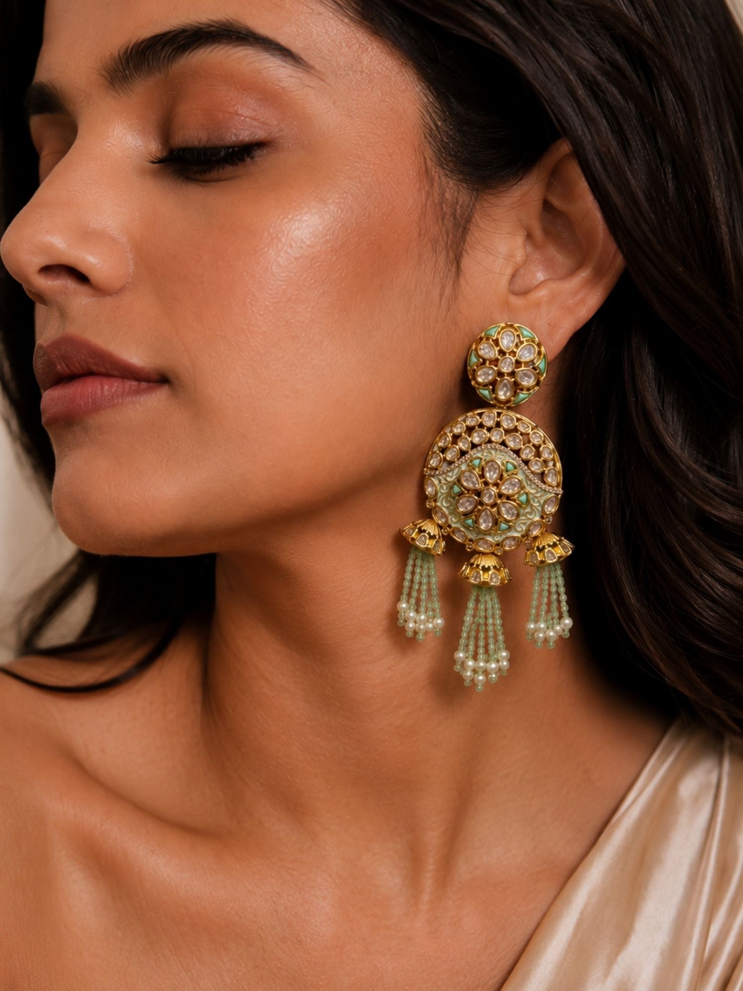Kundan Tassel Earrings in Gold Finish – Festive Wear | Abdesigns Jewellery