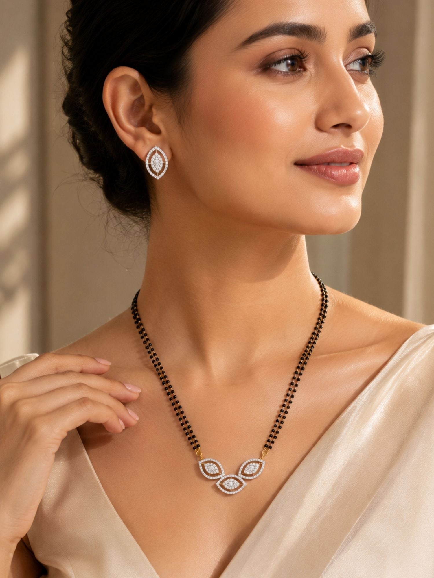 Solitaire Micro Diamonds Mangalsutra Set | Abdesigns