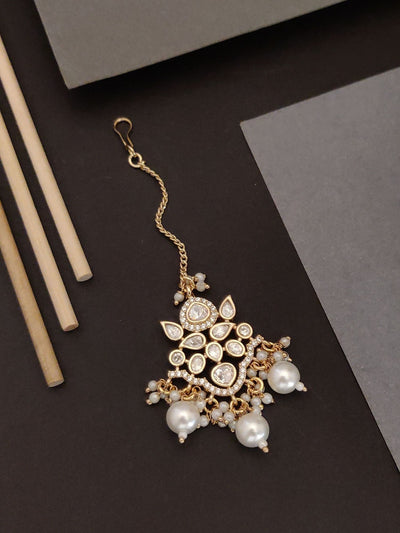 Abdesigns Gold Plated Kundan Maangtikka
