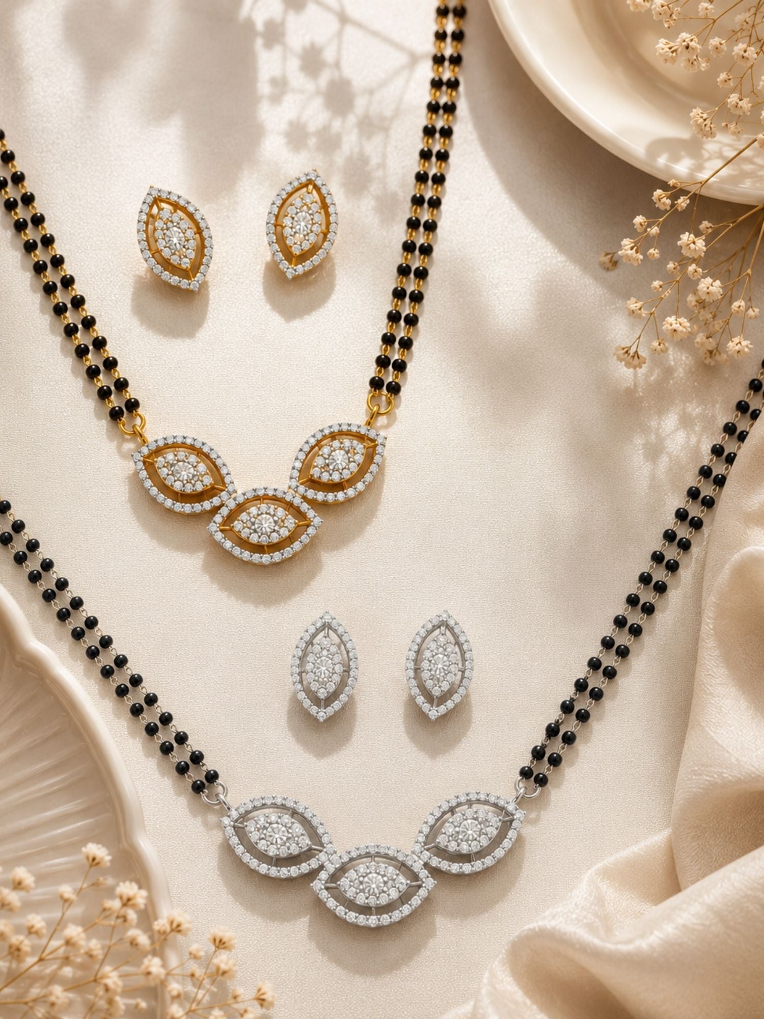 Solitaire Micro Diamonds Mangalsutra Set | Abdesigns
