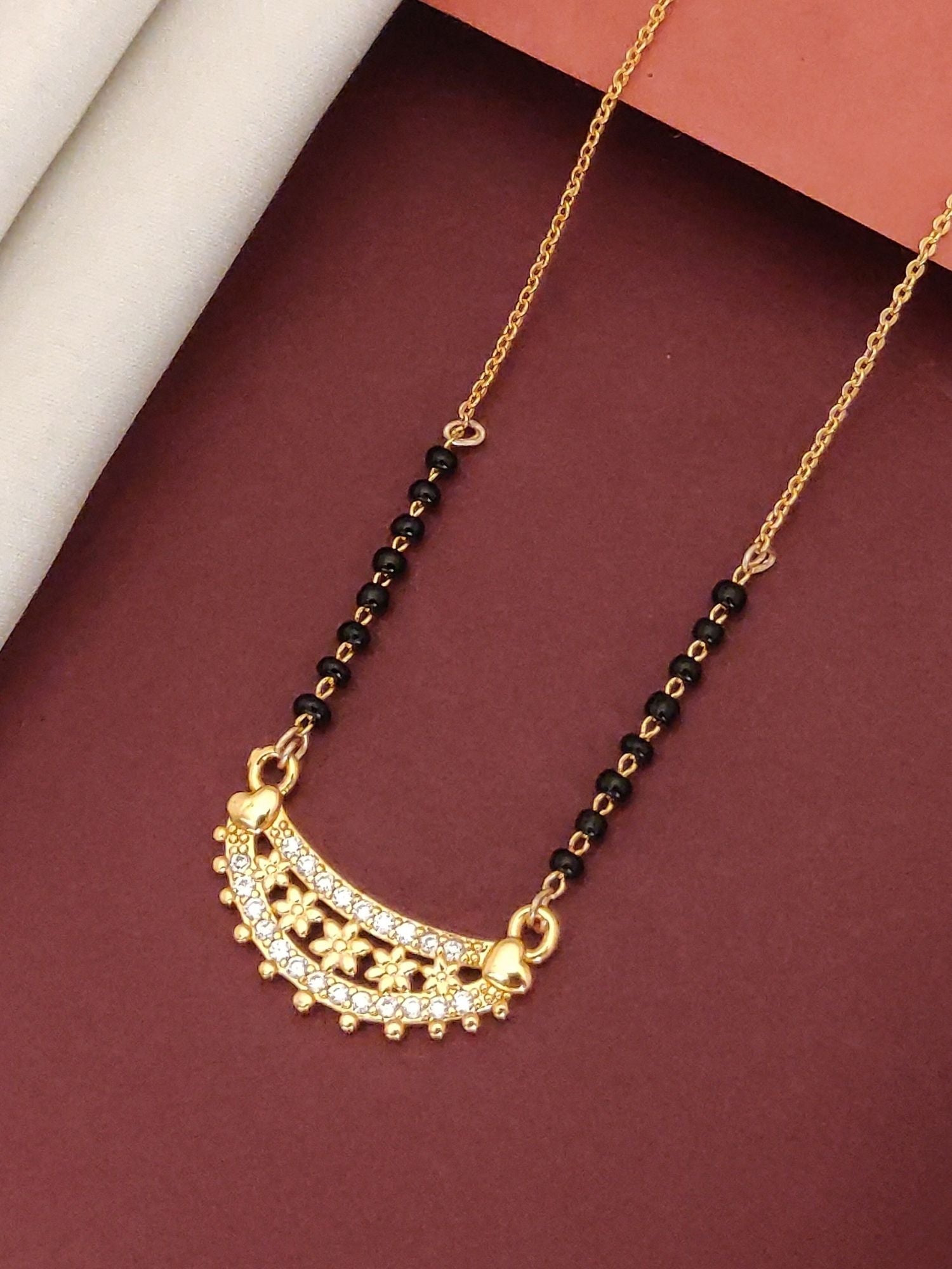 Abdesigns RoseGold Plated American Diamond Mangalsutra