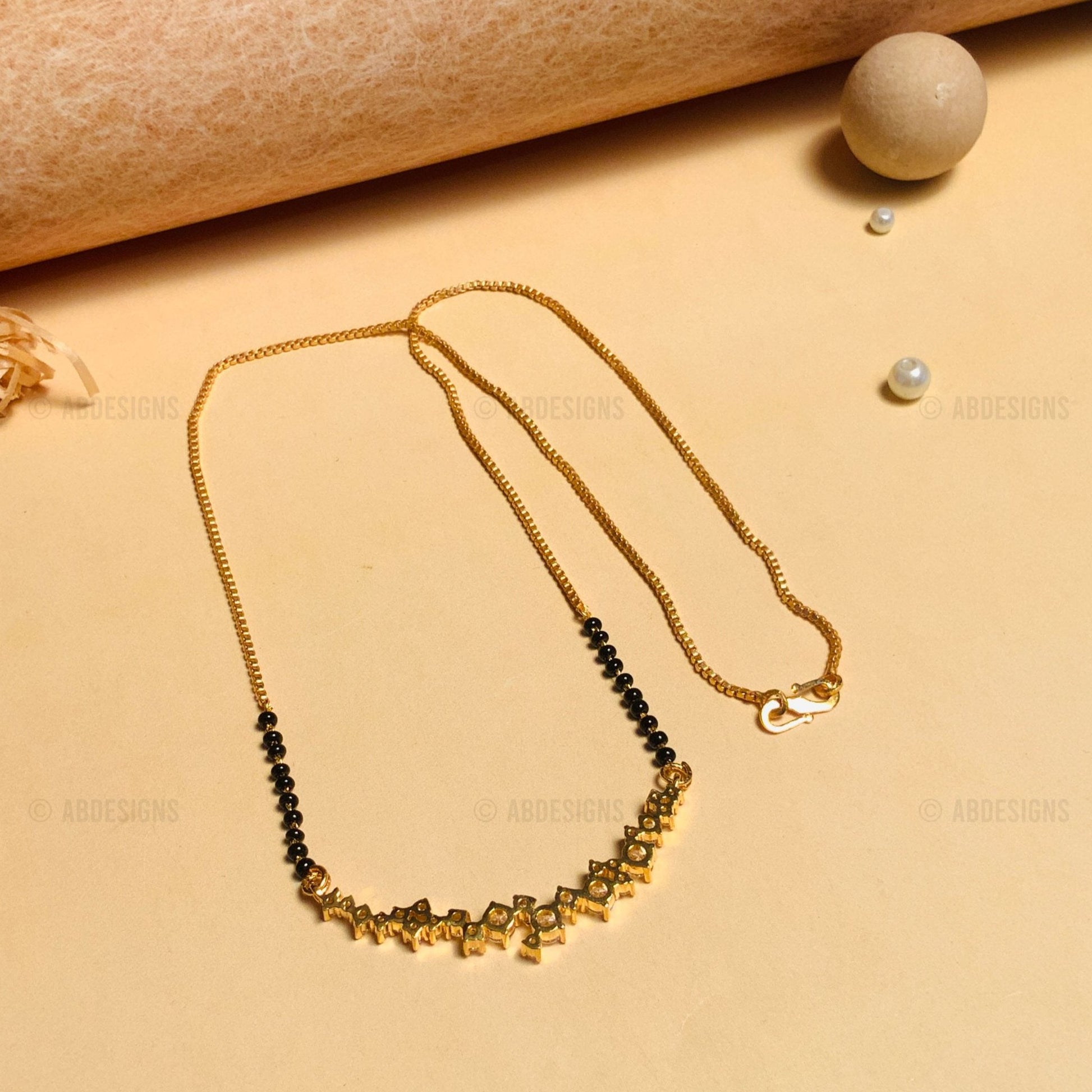 Statement Gold Plated Popular Diamond Mangalsutra - mangalsutra by Abdesigns Jewellery