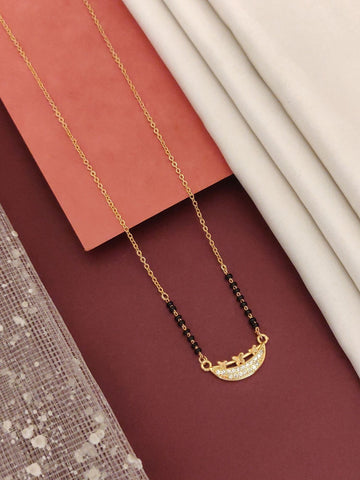 Abdesigns RoseGold Plated American Diamond Mangalsutra