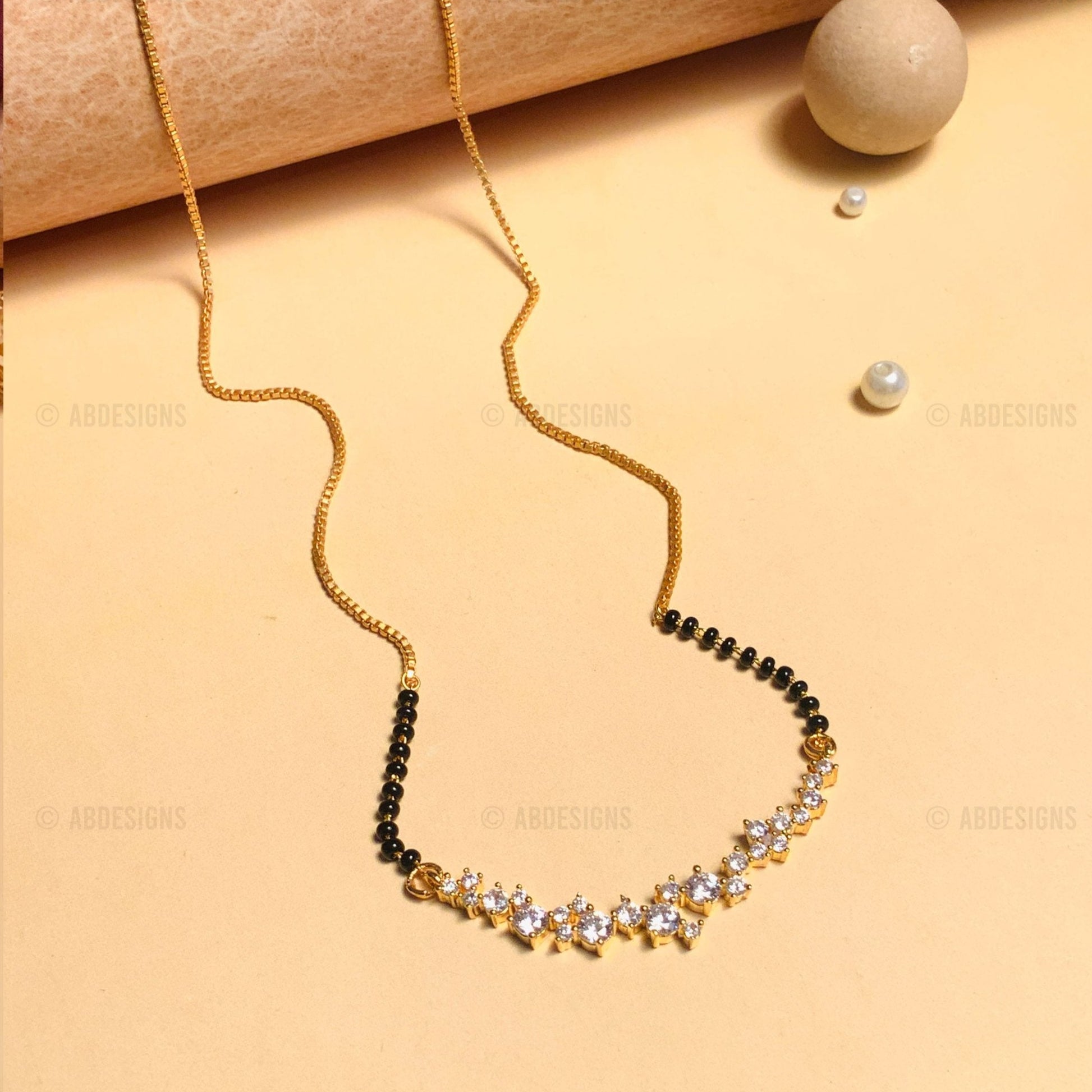 Statement Gold Plated Popular Diamond Mangalsutra - mangalsutra by Abdesigns Jewellery