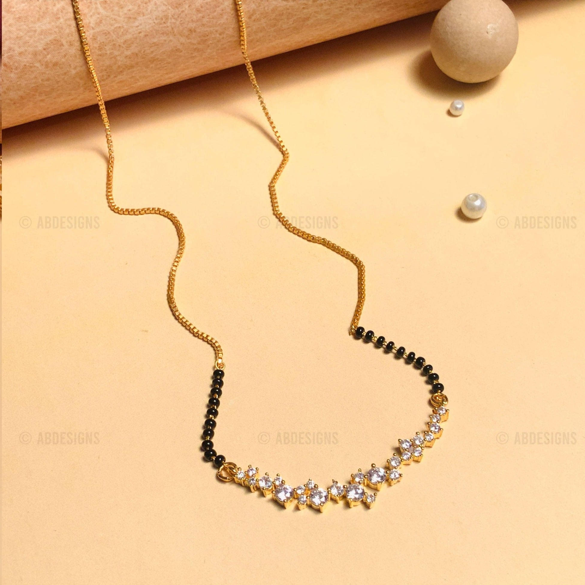 Statement Gold Plated Popular Diamond Mangalsutra - mangalsutra by Abdesigns Jewellery