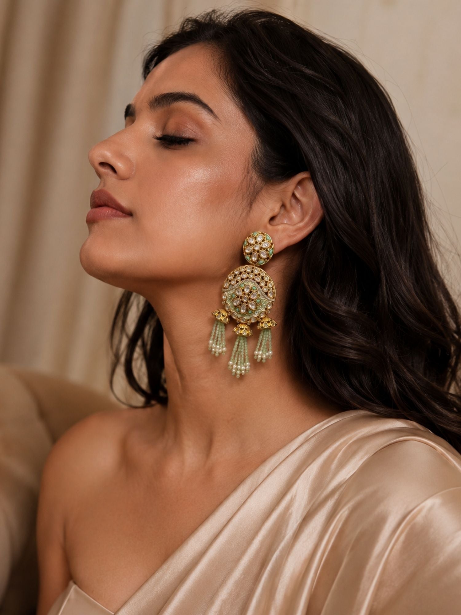 Kundan Tassel Earrings in Gold Finish – Festive Wear | Abdesigns Jewellery