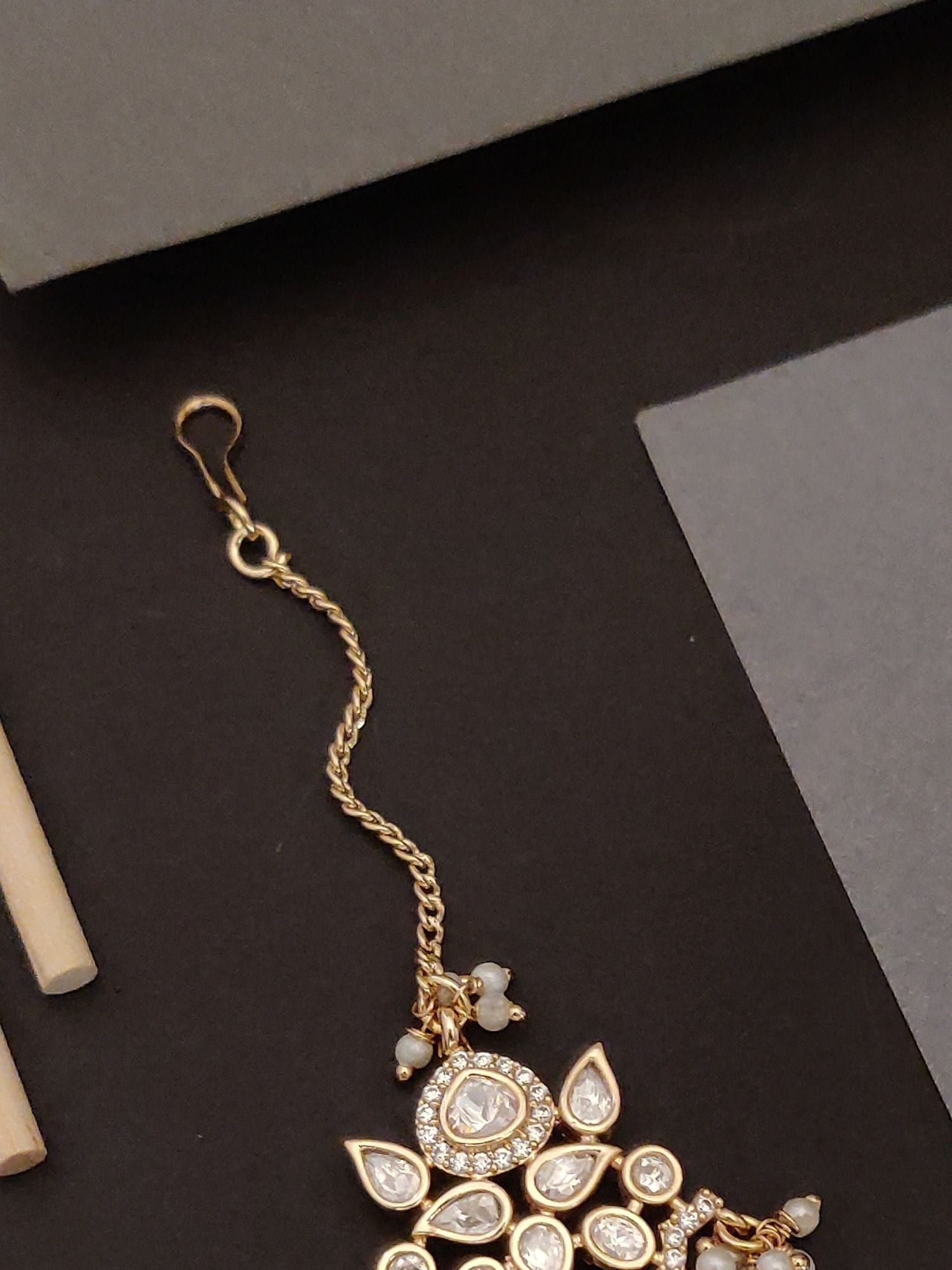 Abdesigns Gold Plated Kundan Maangtikka