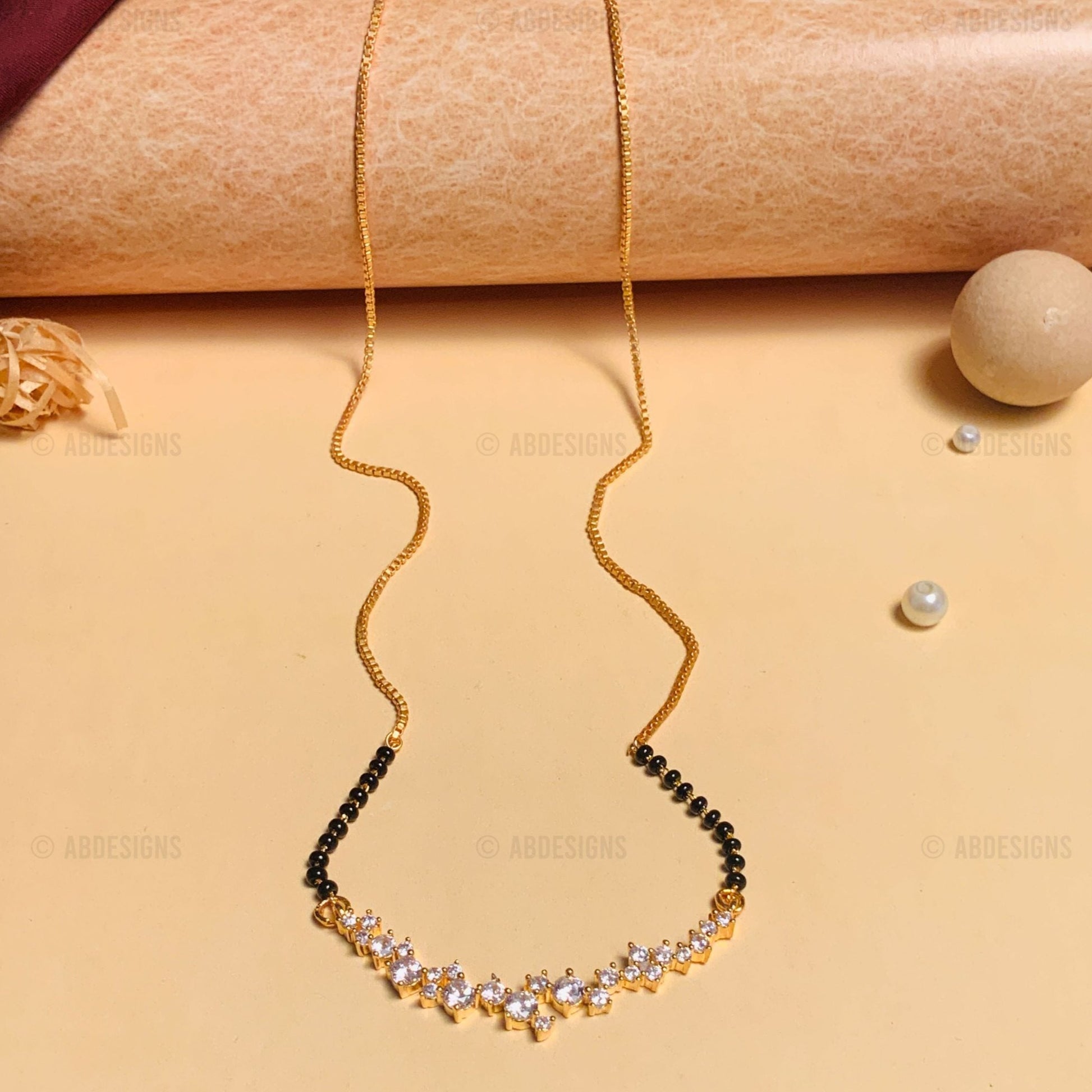 Statement Gold Plated Popular Diamond Mangalsutra - mangalsutra by Abdesigns Jewellery