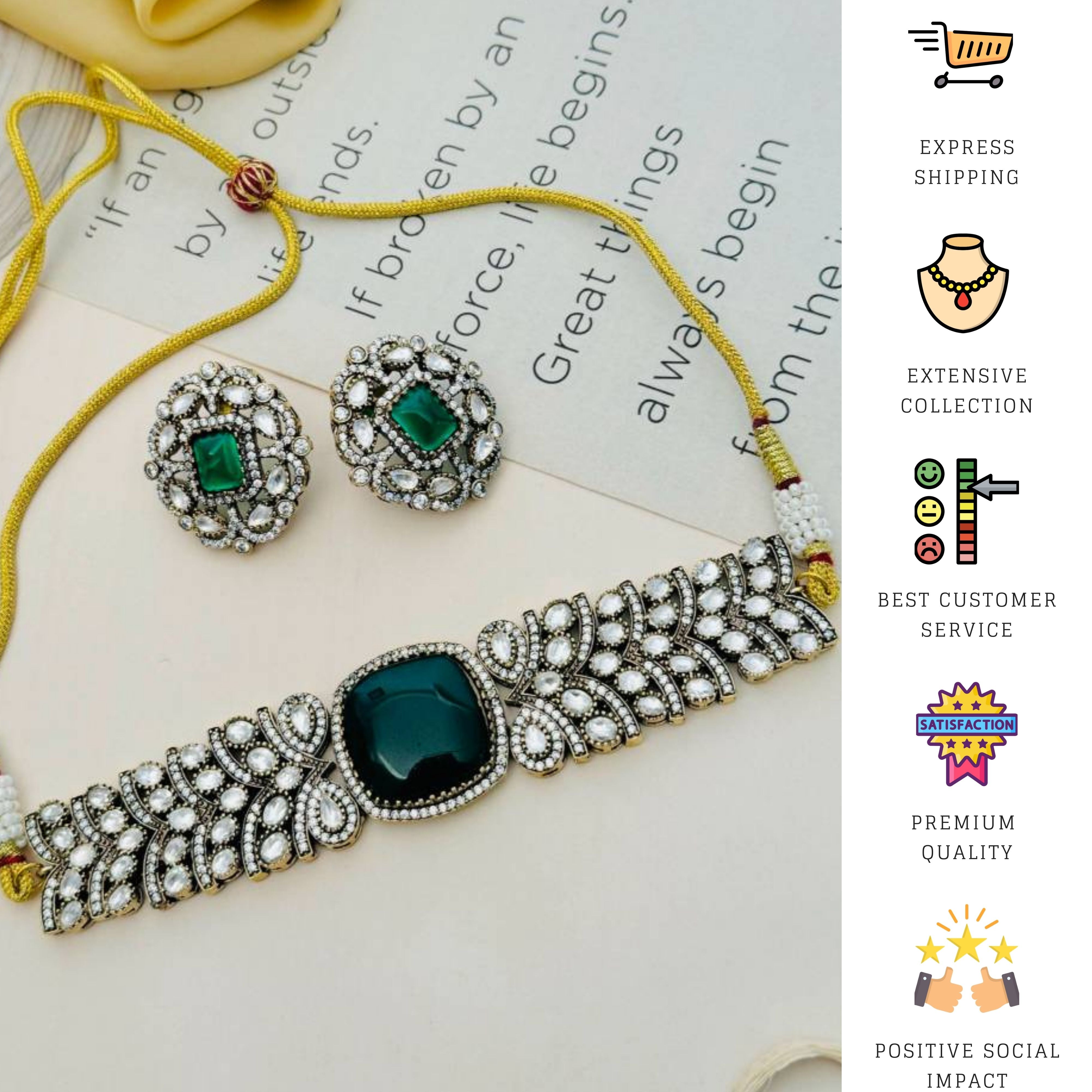 Contemporary Victorian Gold Plated Choker Necklace