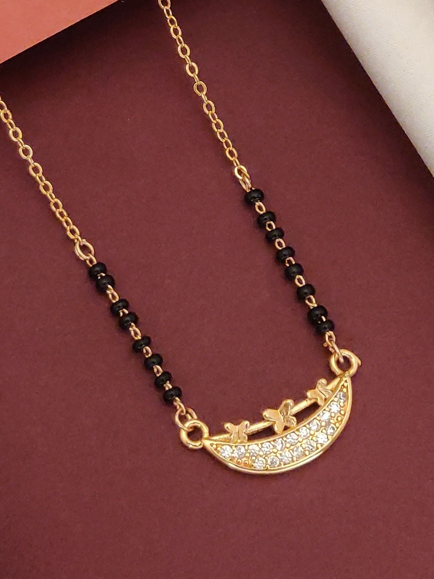 Abdesigns RoseGold Plated American Diamond Mangalsutra