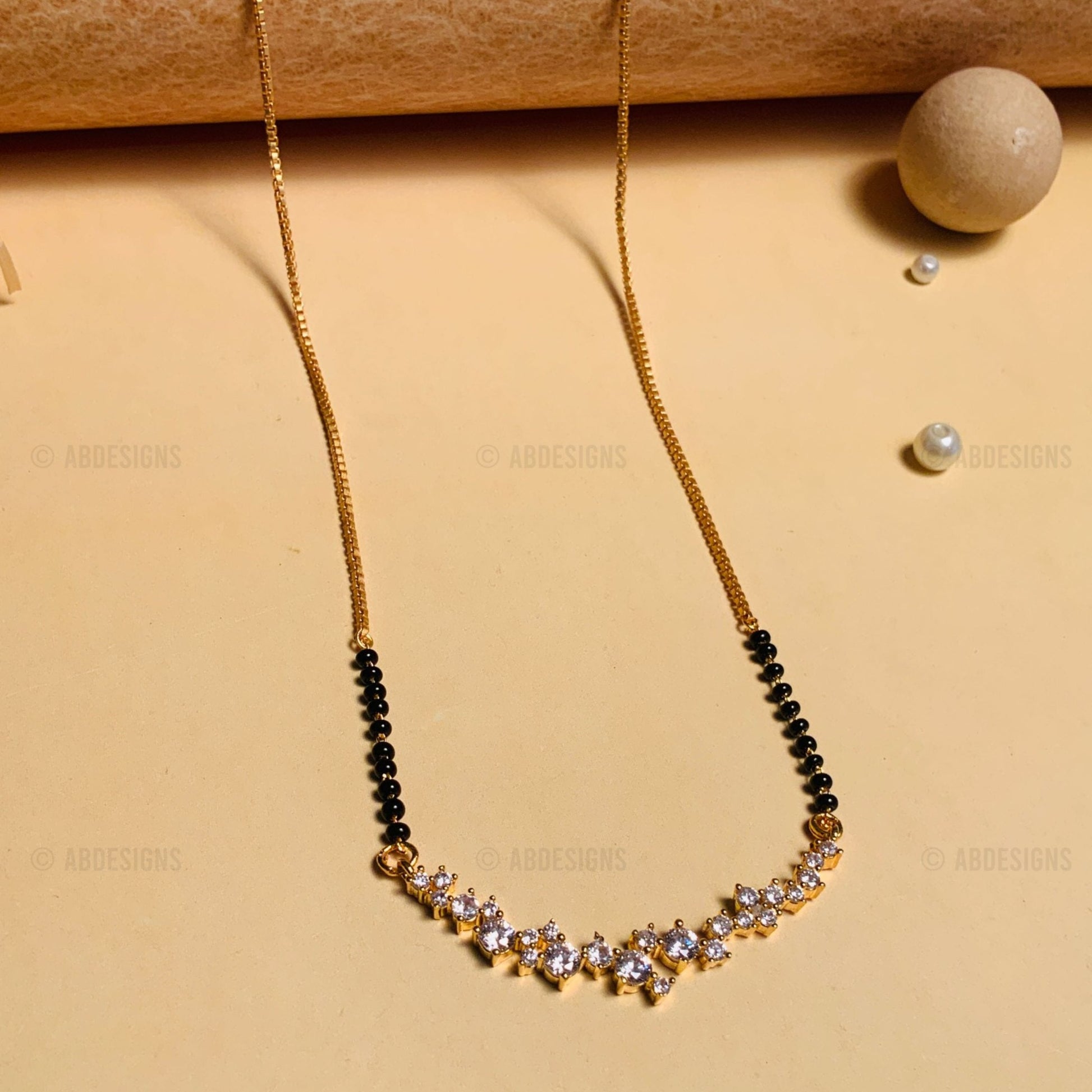 Statement Gold Plated Popular Diamond Mangalsutra - mangalsutra by Abdesigns Jewellery