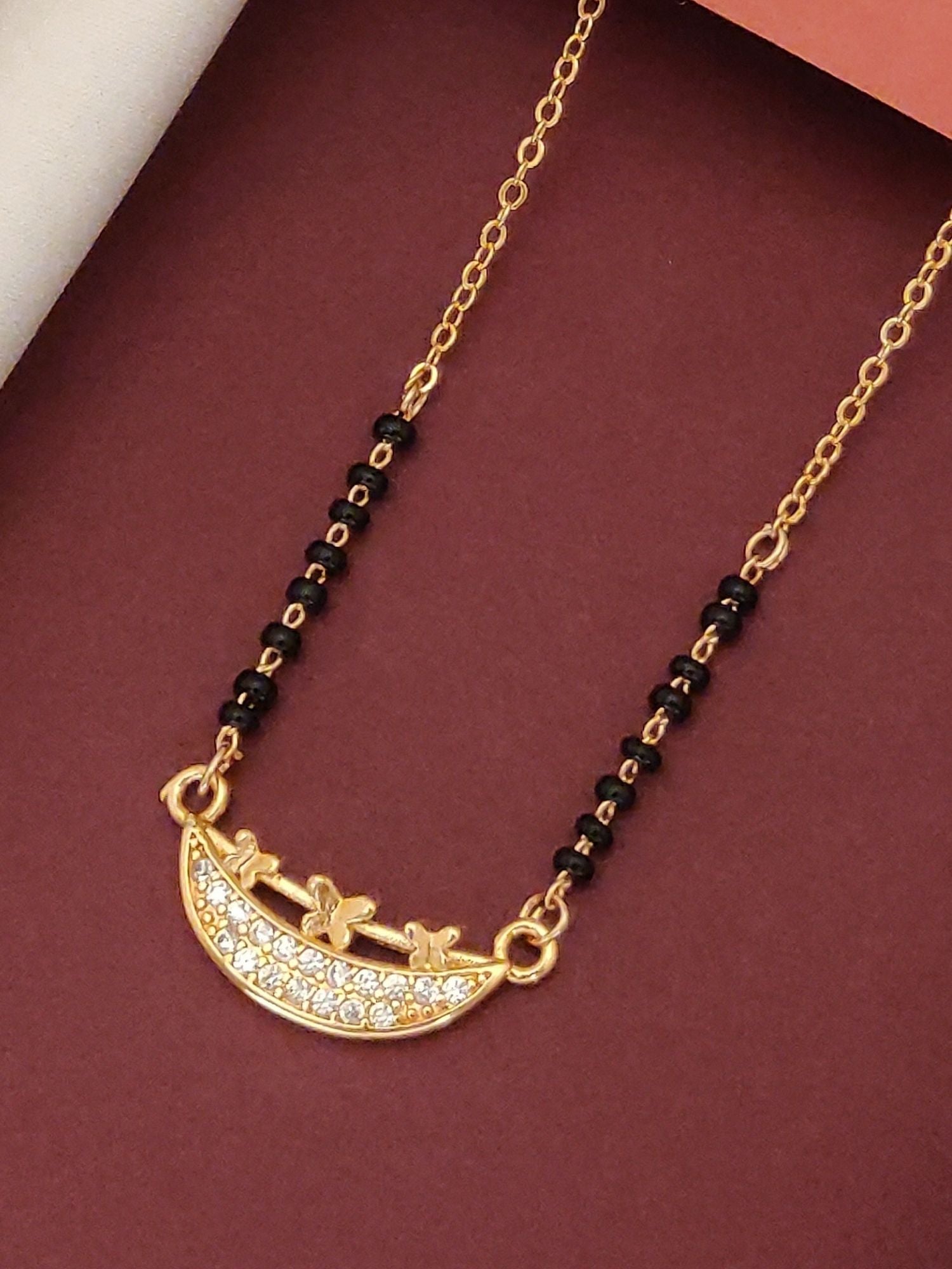 Abdesigns RoseGold Plated American Diamond Mangalsutra