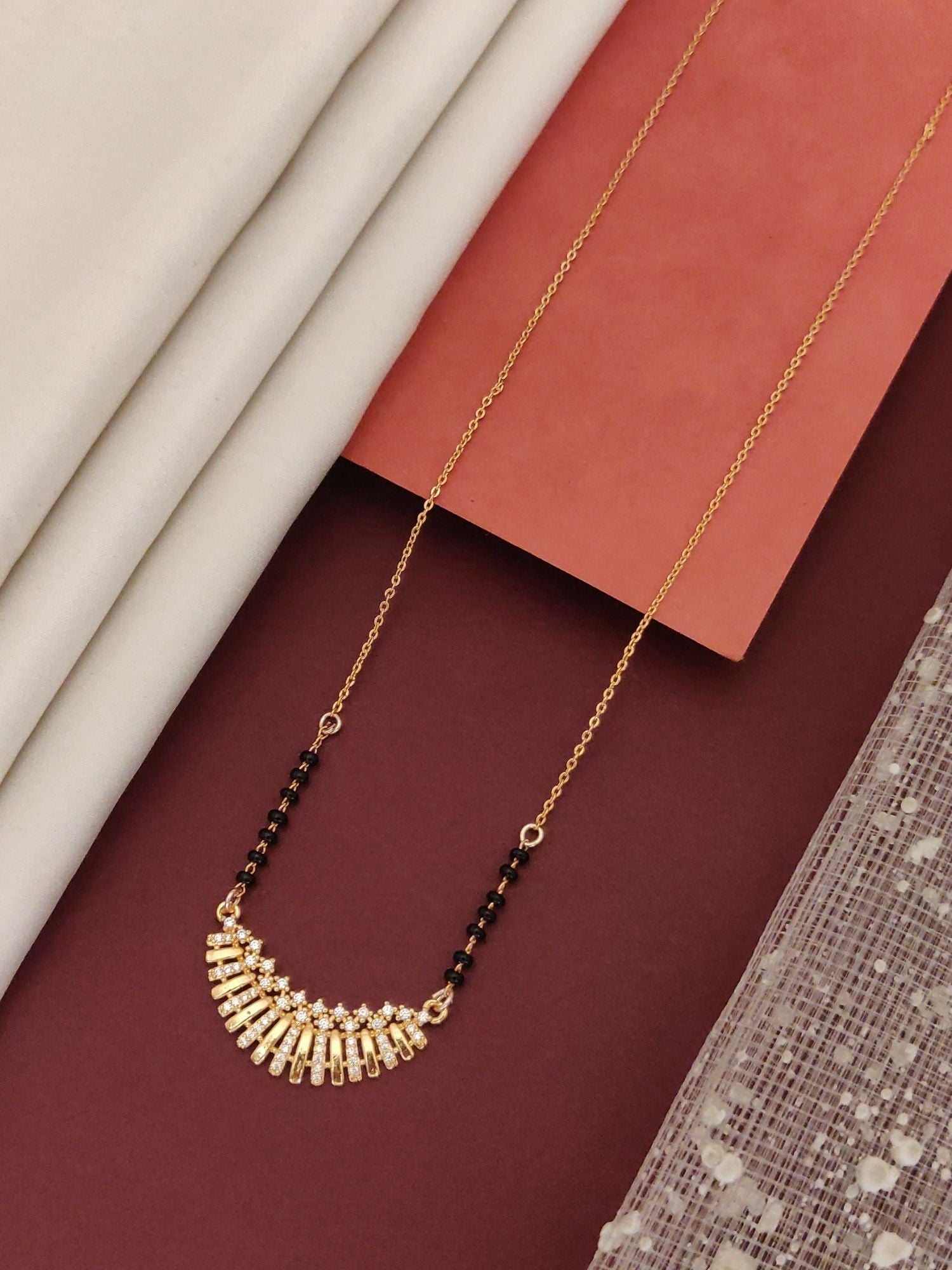 RoseGold Plated American Diamond Mangalsutra - mangalsutra by Abdesigns Jewellery