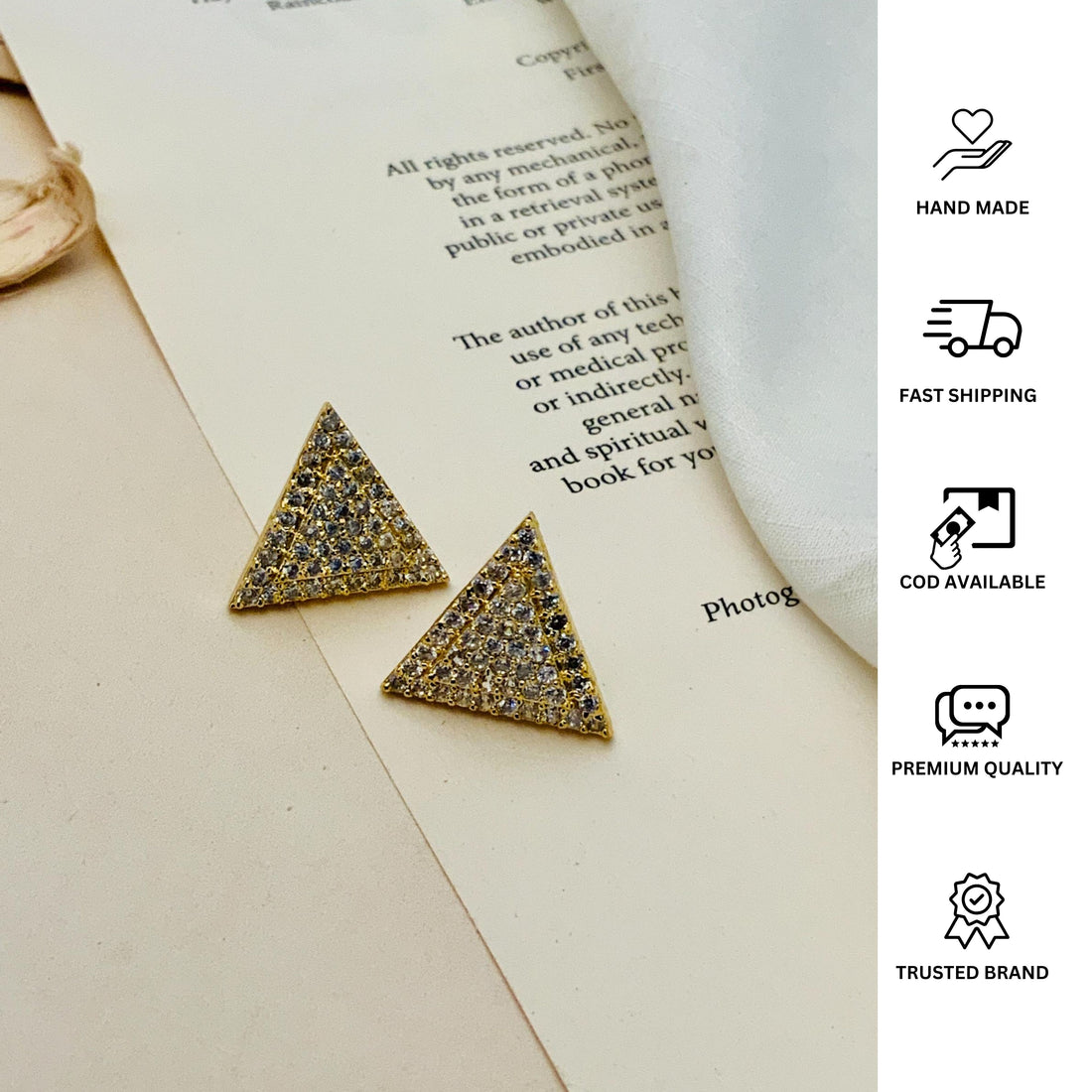 Gold Plated American Diamond Studs