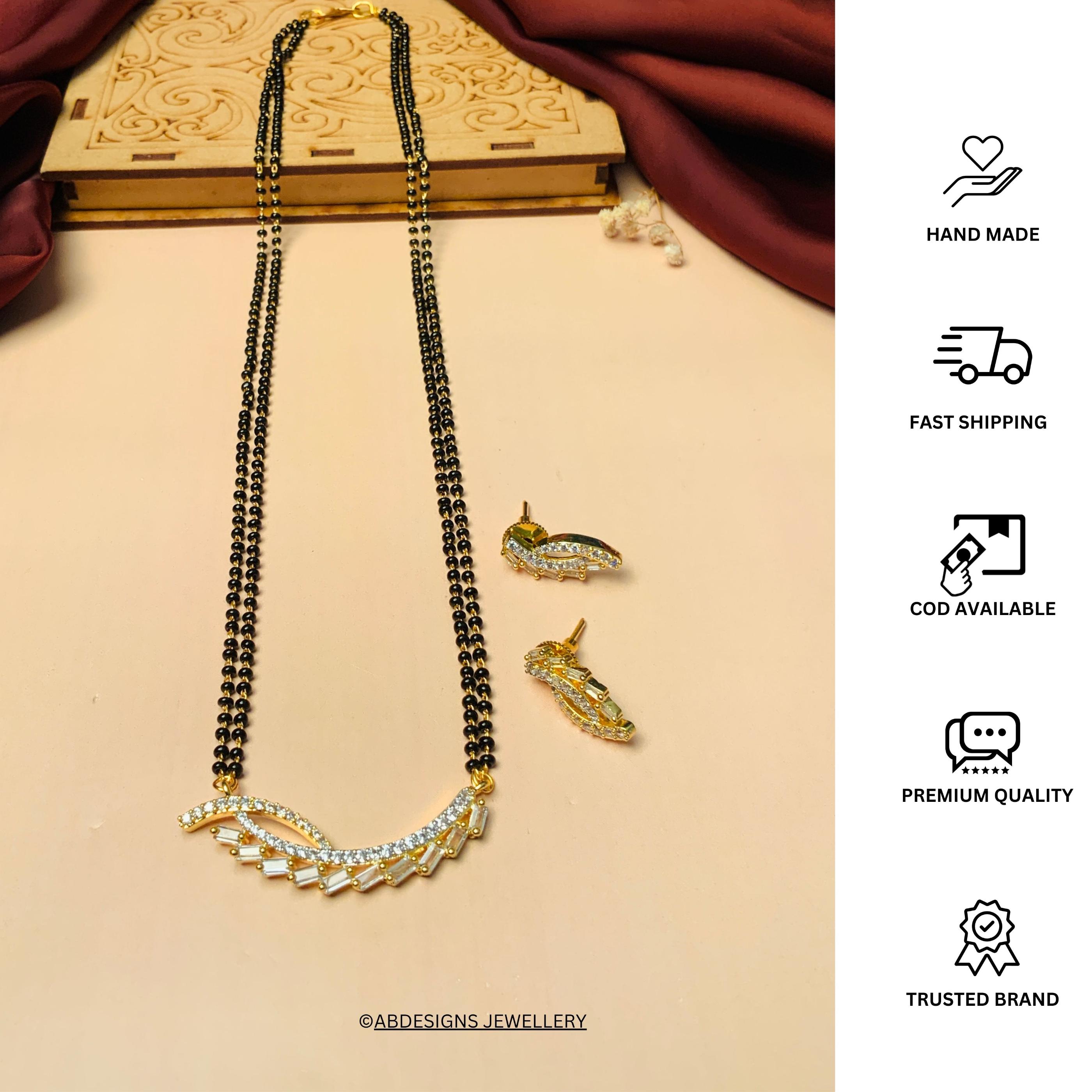 Exquisite Gold Plated Flower Mangalsutra - Abdesignsjewellery