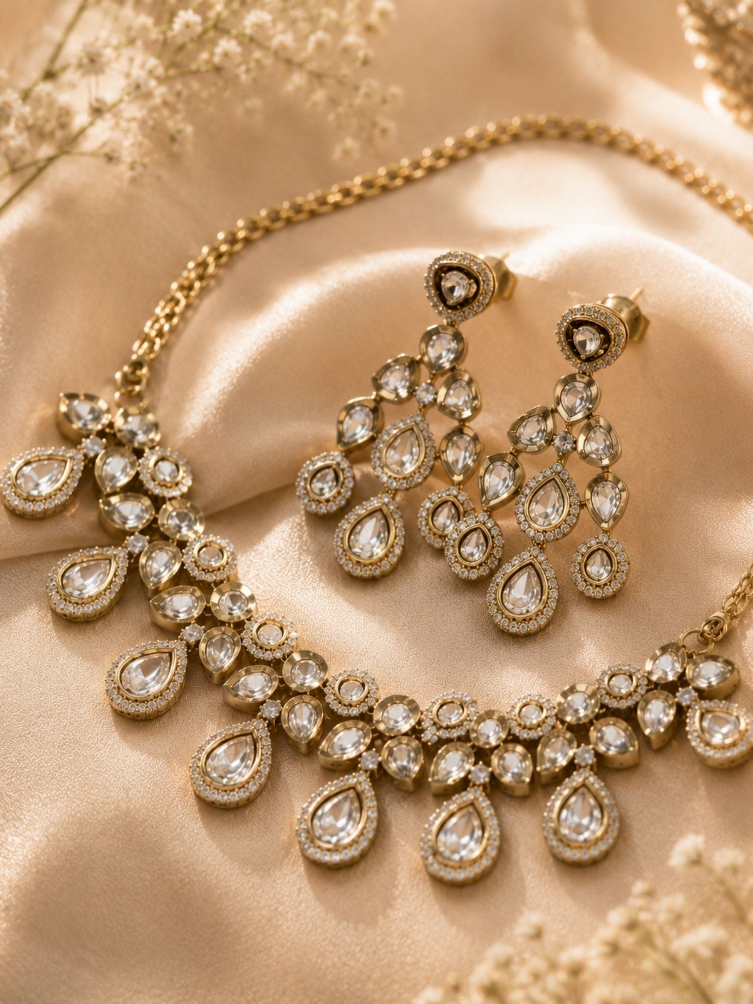 Kundan Drop Necklace Set | Abdesigns
