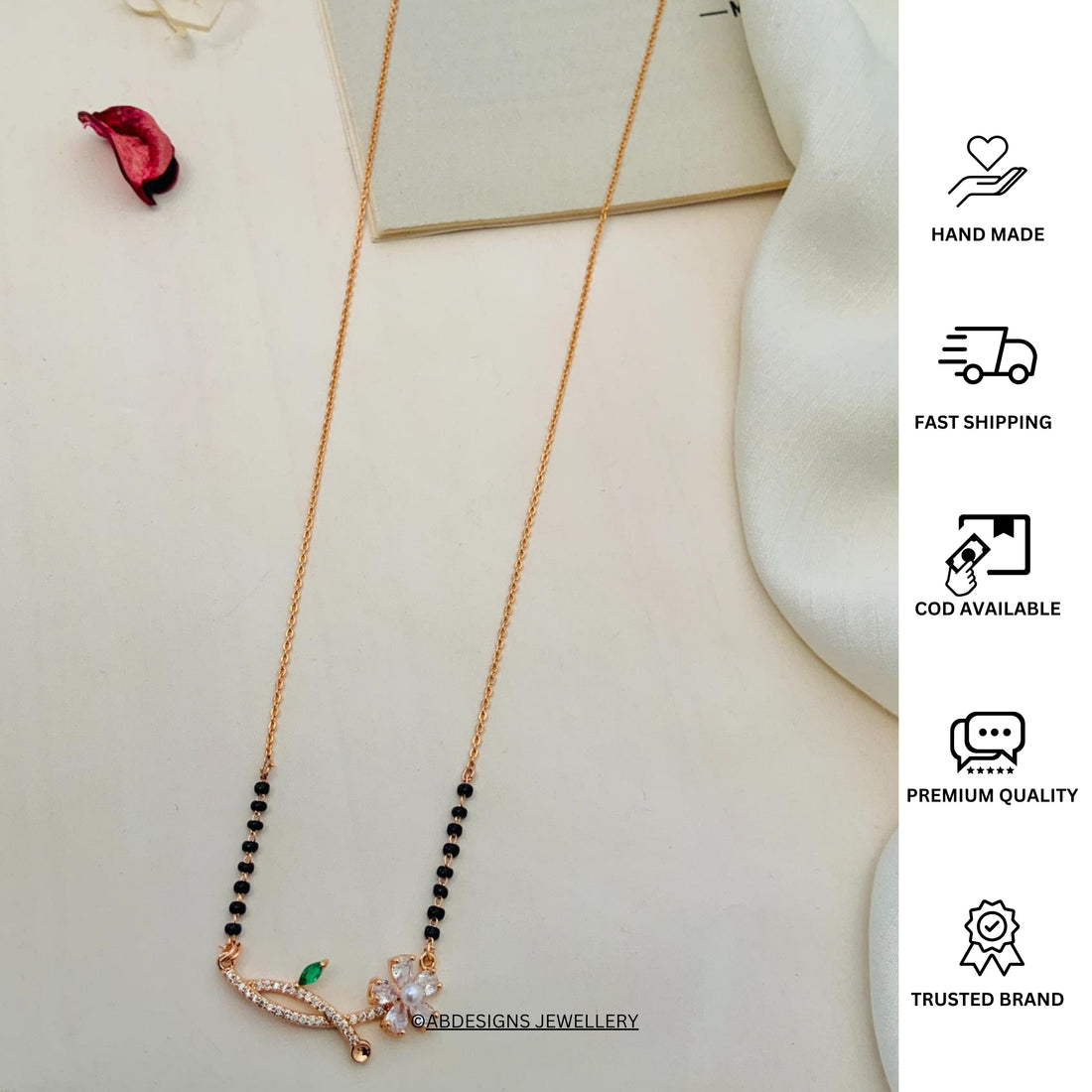 RoseGold Plated American Diamond Mangalsutra