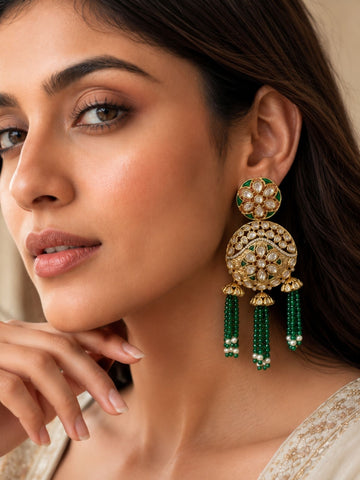 Kundan Tassel Earrings in Gold Finish – Festive Wear | Abdesigns Jewellery