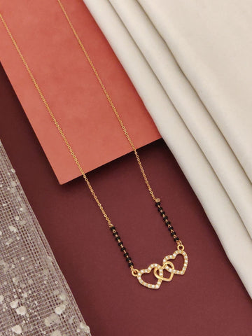 Abdesigns RoseGold Plated American Diamond Mangalsutra