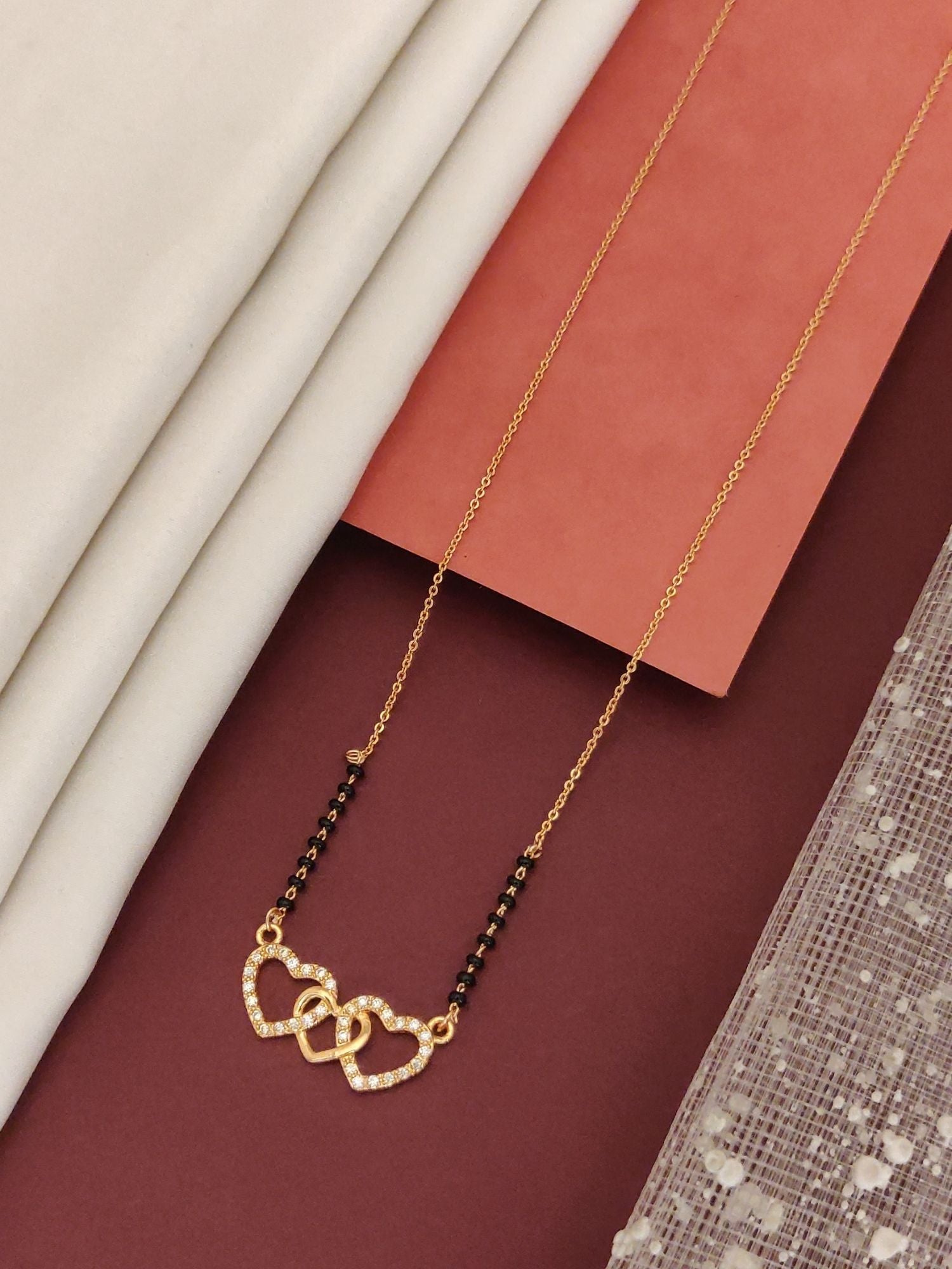 Abdesigns RoseGold Plated American Diamond Mangalsutra