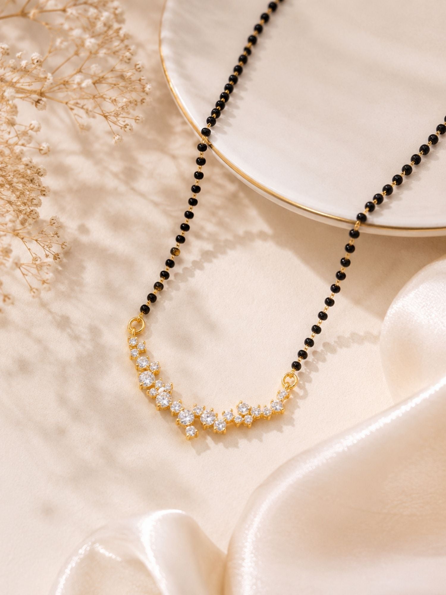Round Solitaire CZ Mangalsutra | Abdesigns