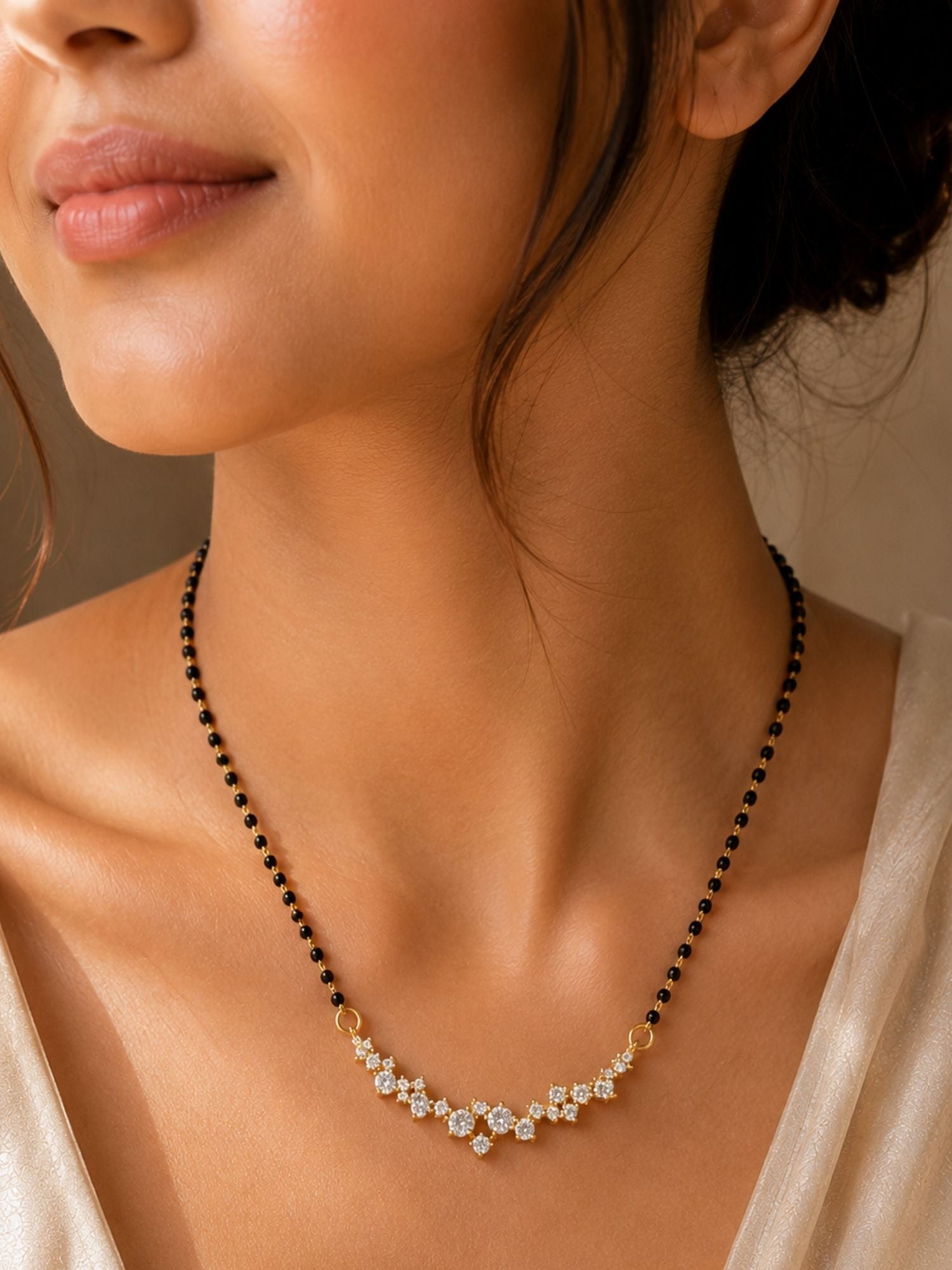 Round Solitaire CZ Mangalsutra | Abdesigns