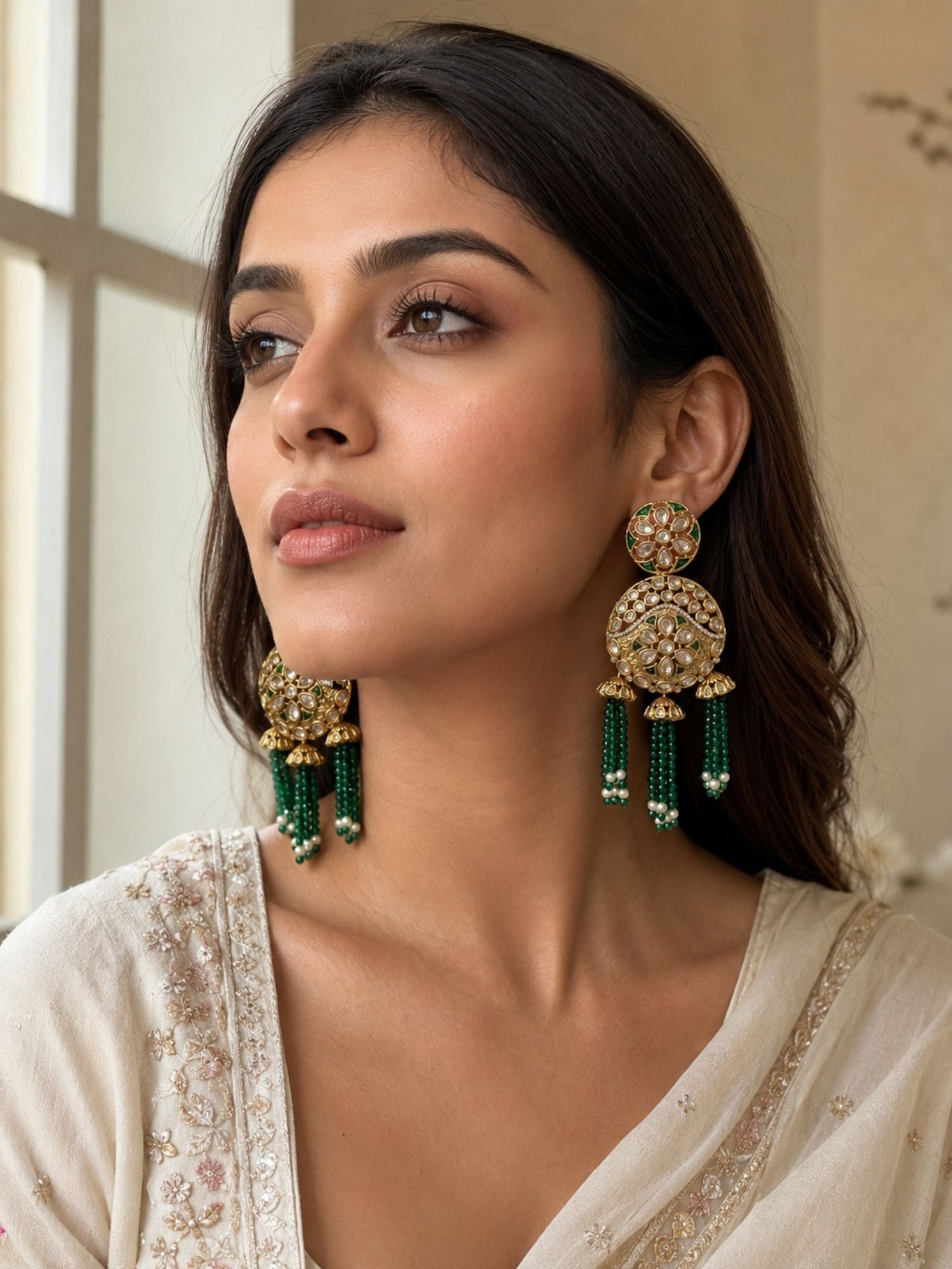 Kundan Tassel Earrings in Gold Finish – Festive Wear | Abdesigns Jewellery