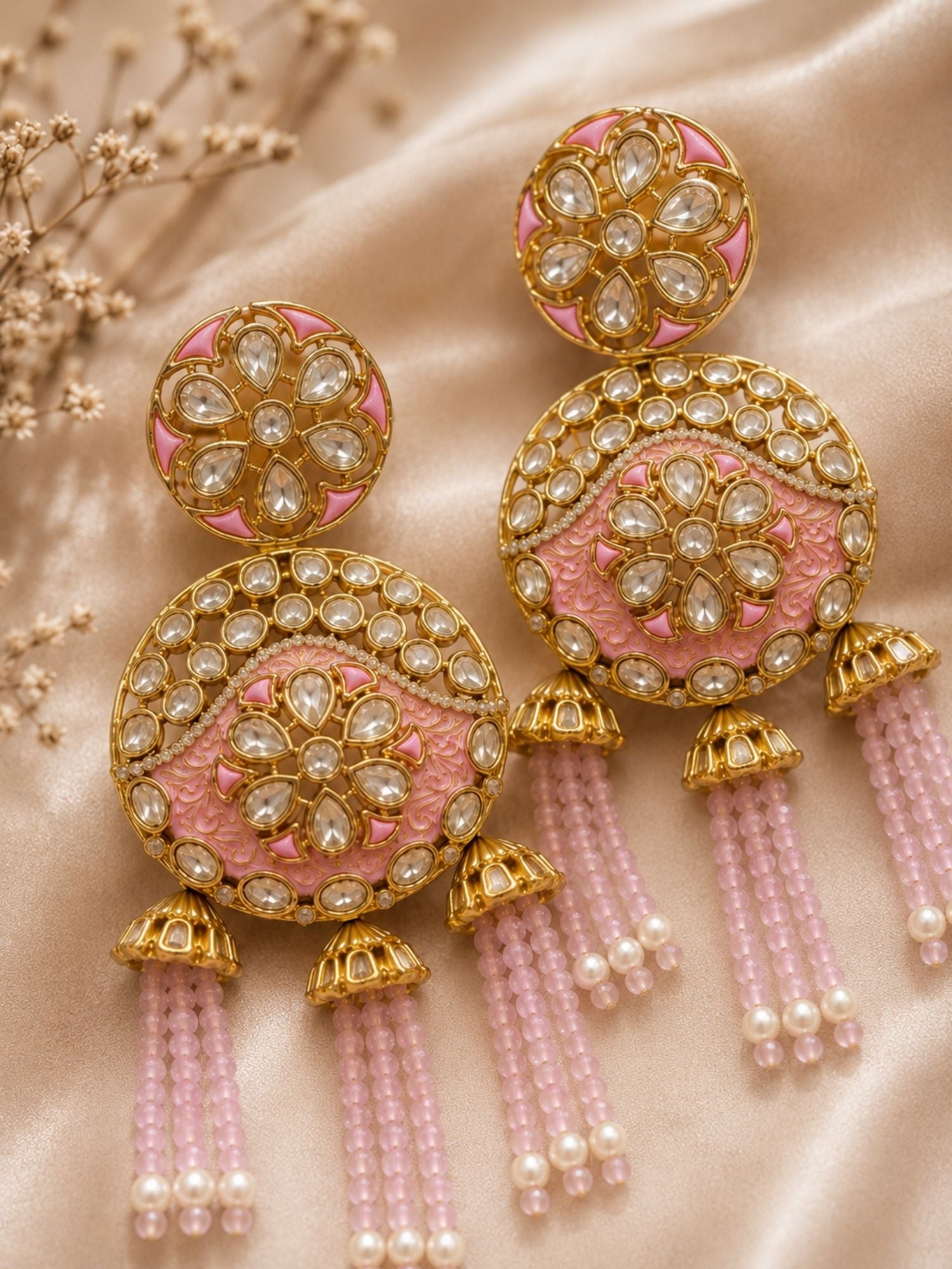 Kundan Tassel Earrings in Gold Finish – Festive Wear | Abdesigns Jewellery