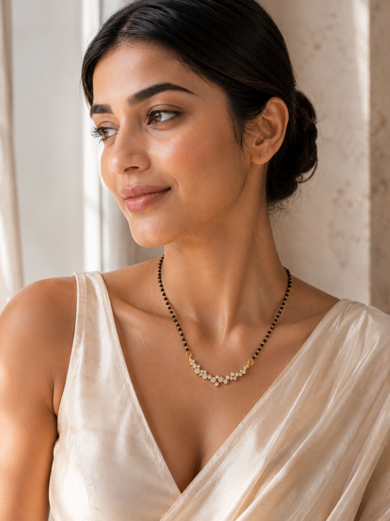 Round Solitaire CZ Mangalsutra | Abdesigns