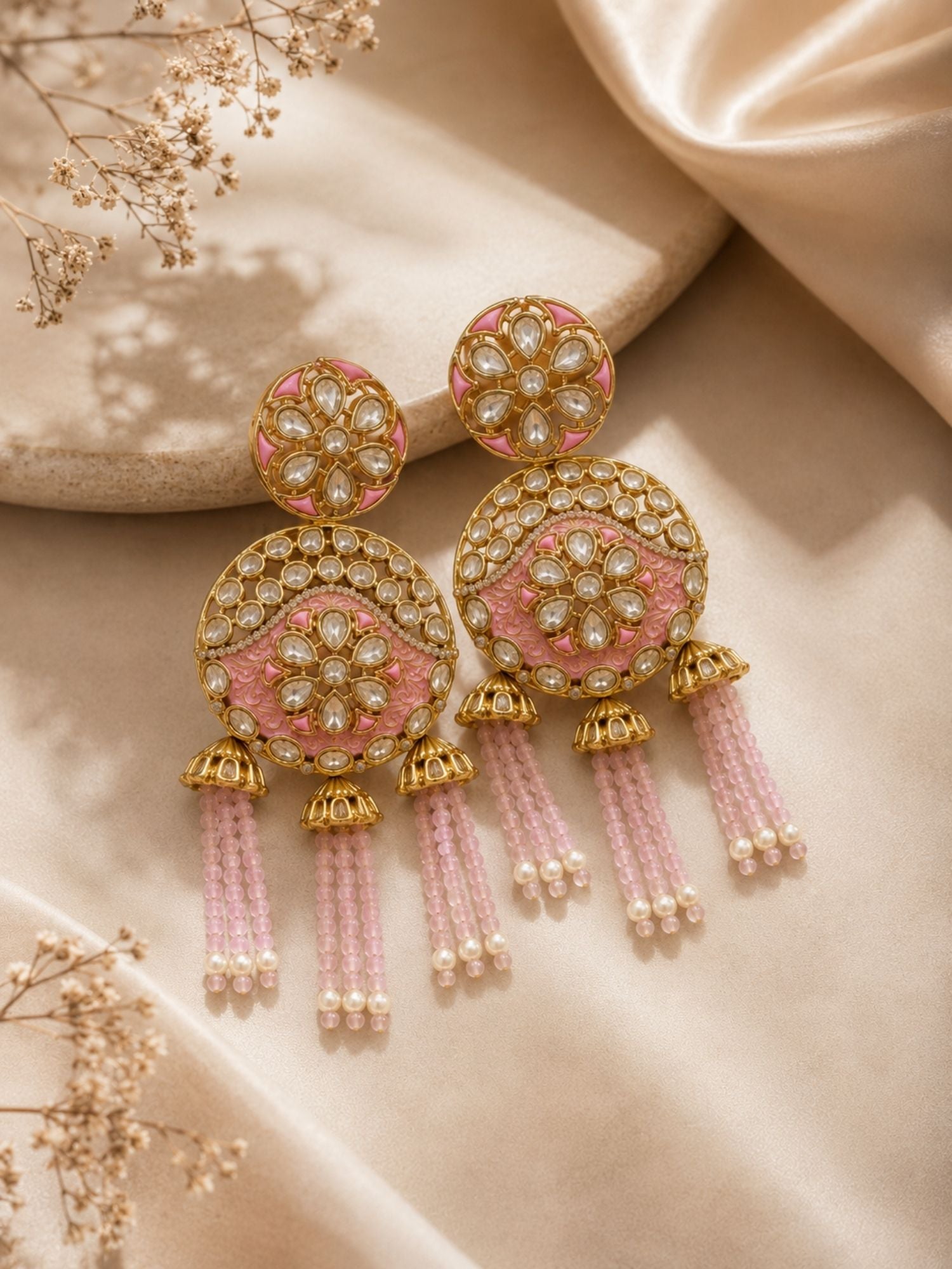 Kundan Tassel Earrings in Gold Finish – Festive Wear | Abdesigns Jewellery