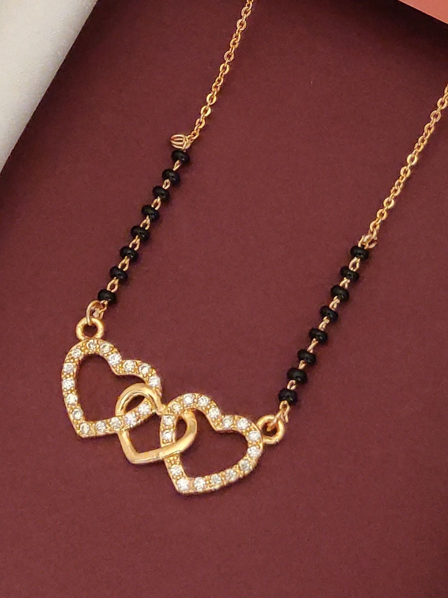 Abdesigns RoseGold Plated American Diamond Mangalsutra
