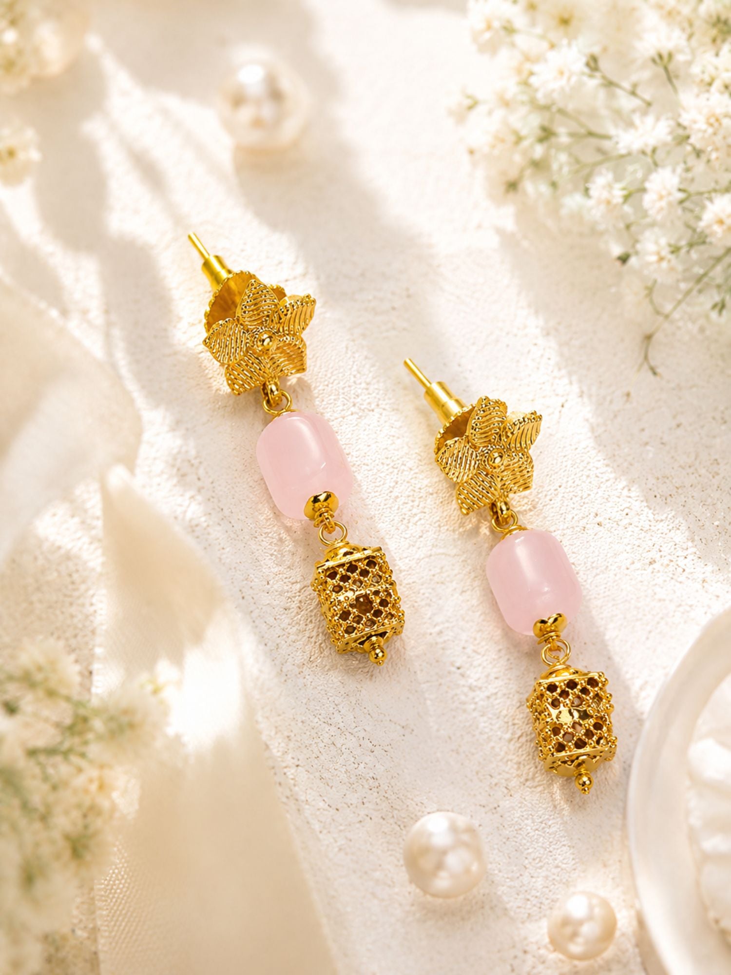 Pastel Beaded Necklace Set in Gold Plating | Abdesigns