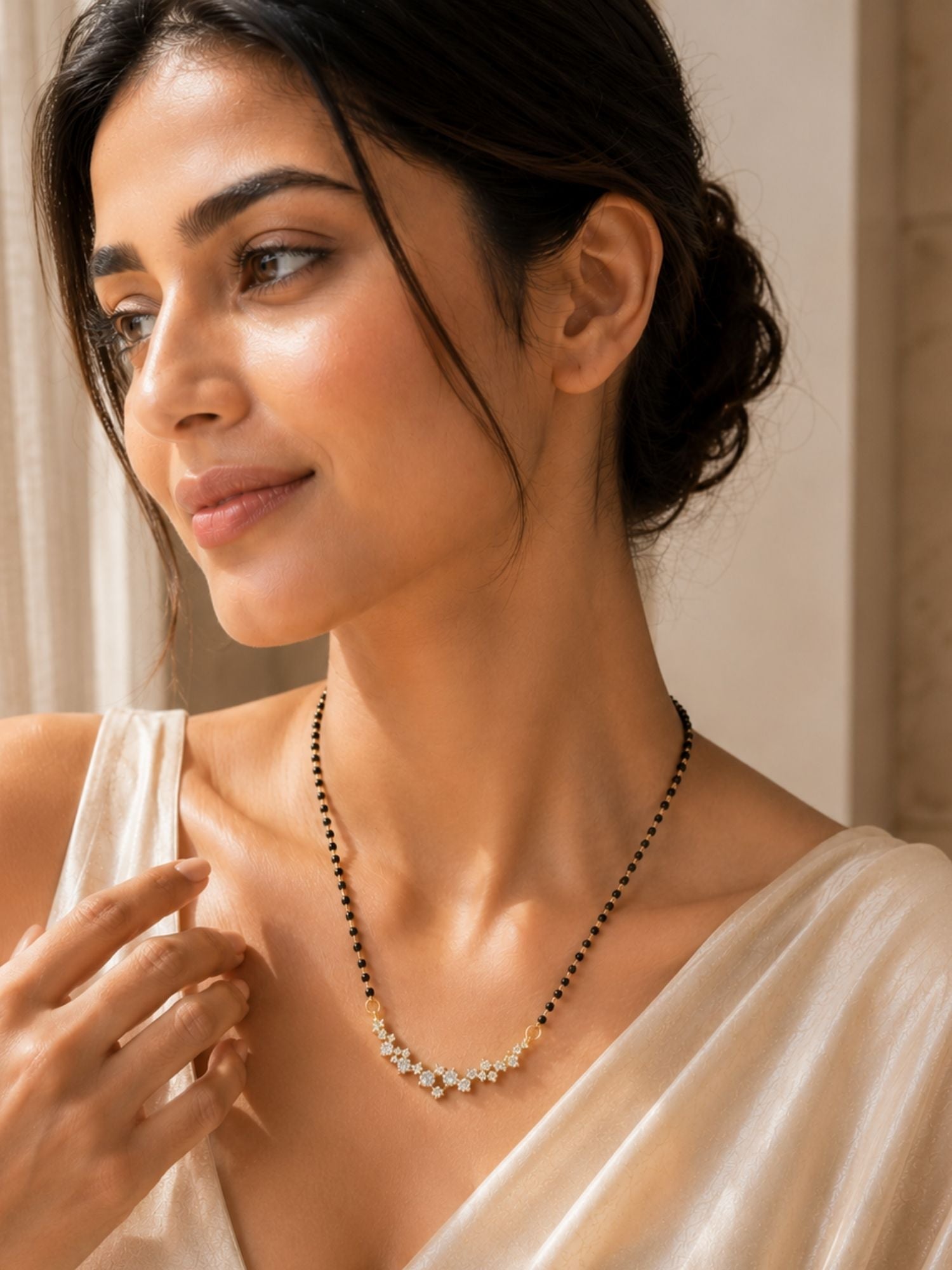 Round Solitaire CZ Mangalsutra | Abdesigns