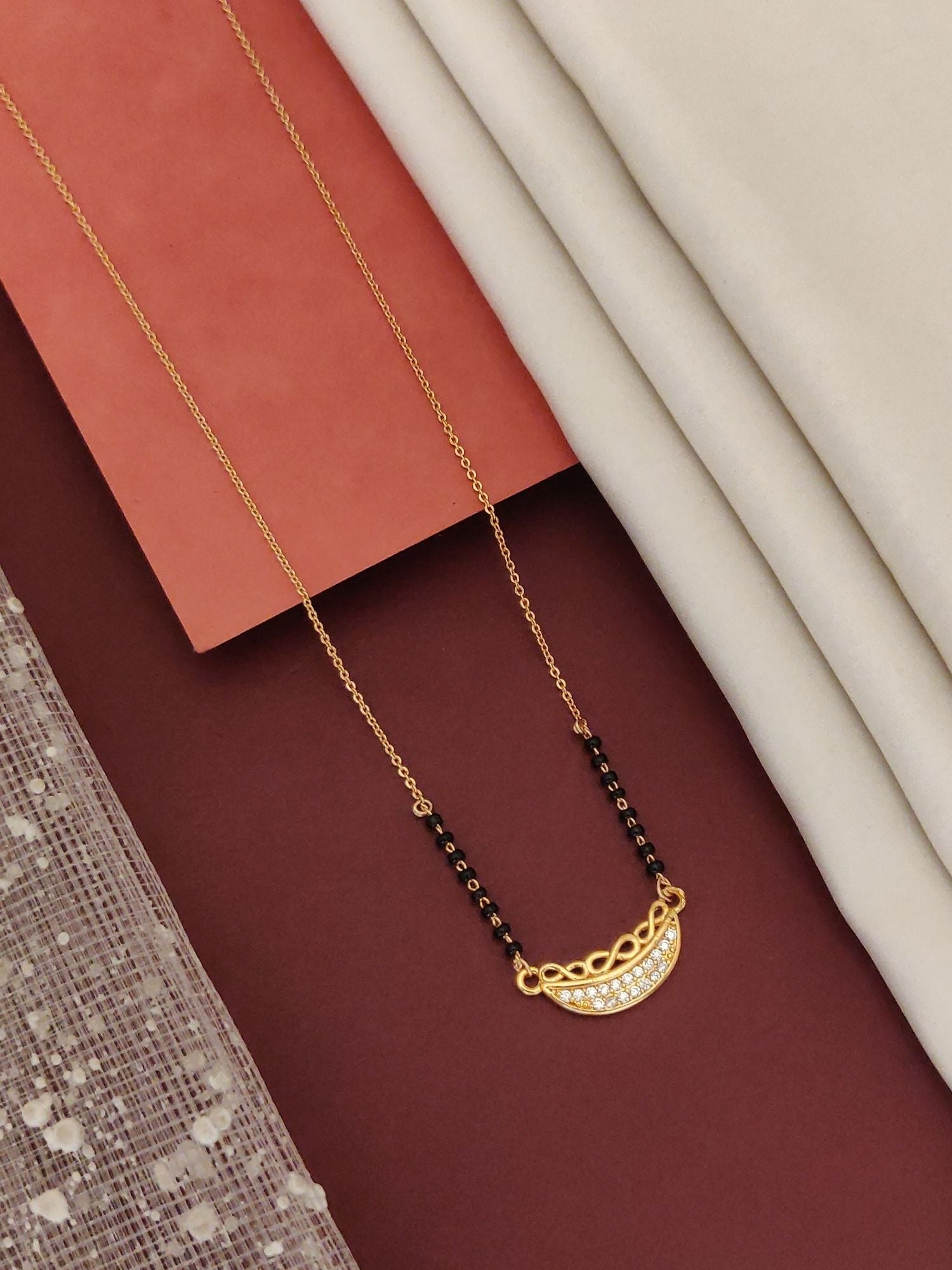 Abdesigns RoseGold Plated American Diamond Mangalsutra