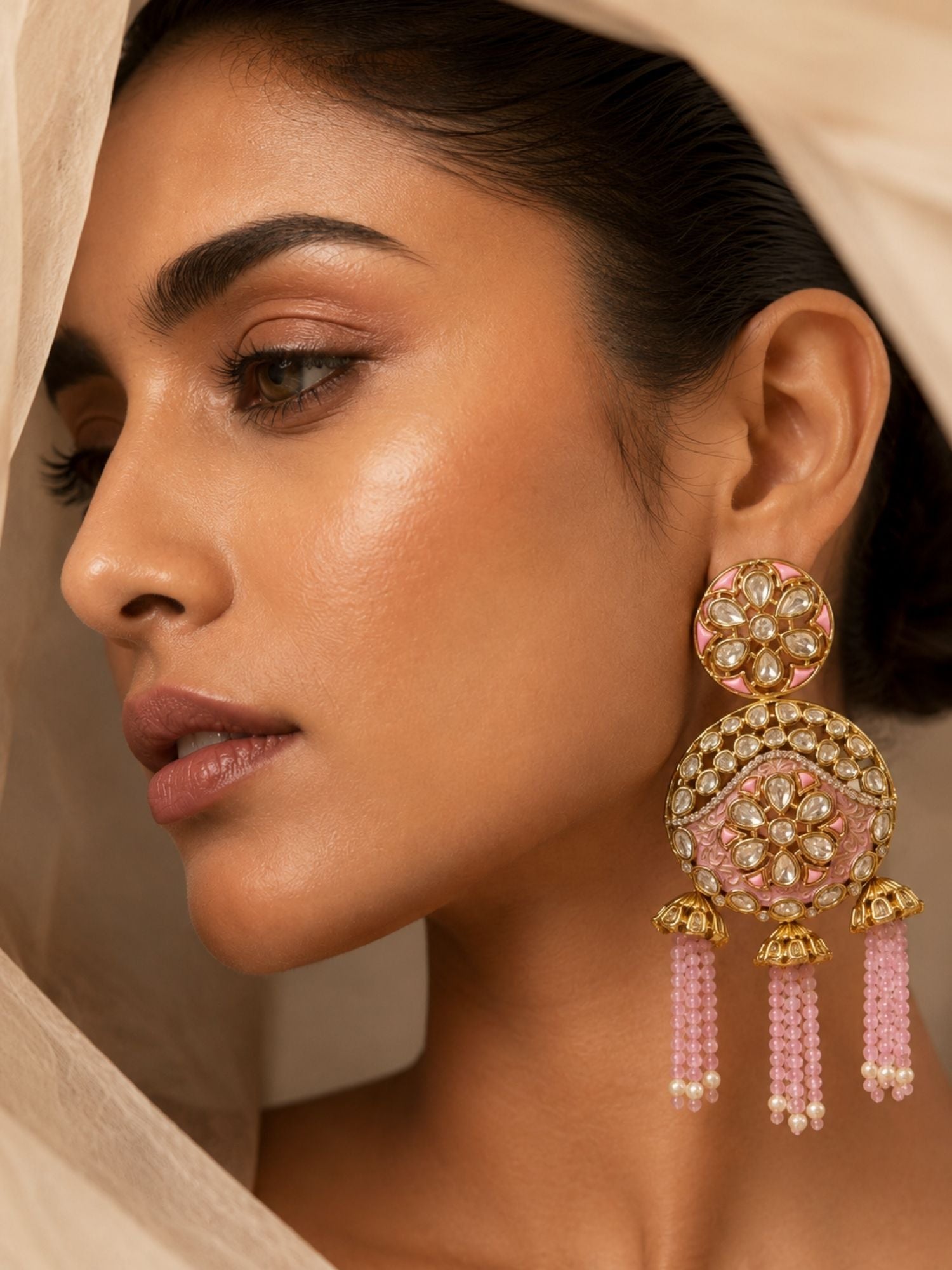 Kundan Tassel Earrings in Gold Finish – Festive Wear | Abdesigns Jewellery