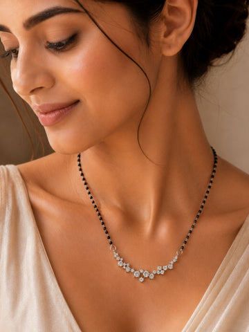 Round Solitaire CZ Mangalsutra | Abdesigns