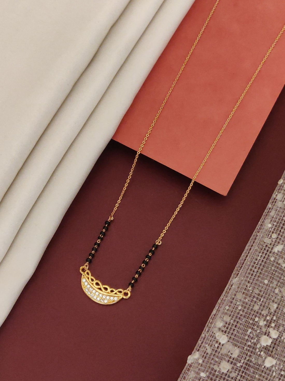 Abdesigns RoseGold Plated American Diamond Mangalsutra