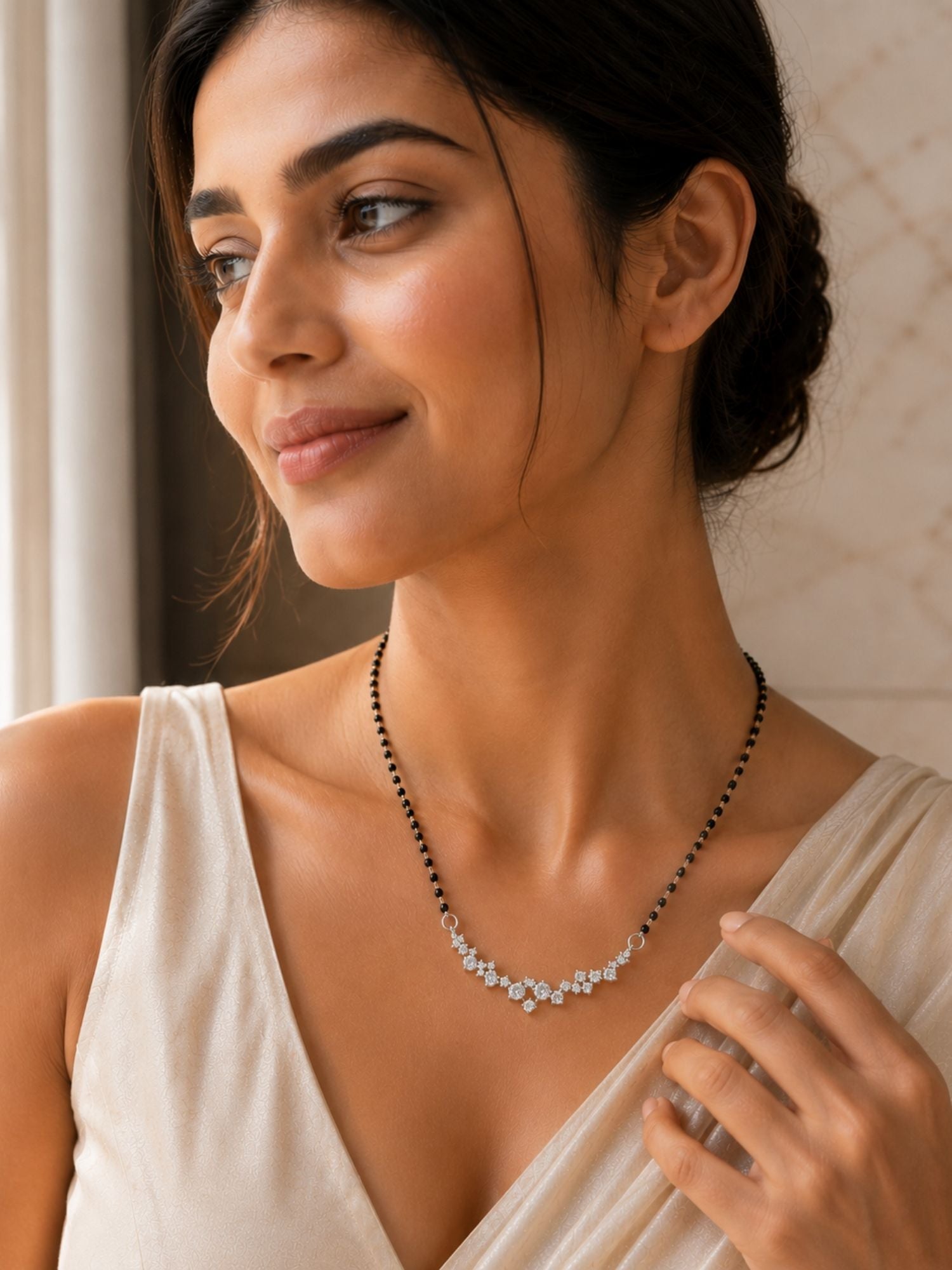 Round Solitaire CZ Mangalsutra | Abdesigns
