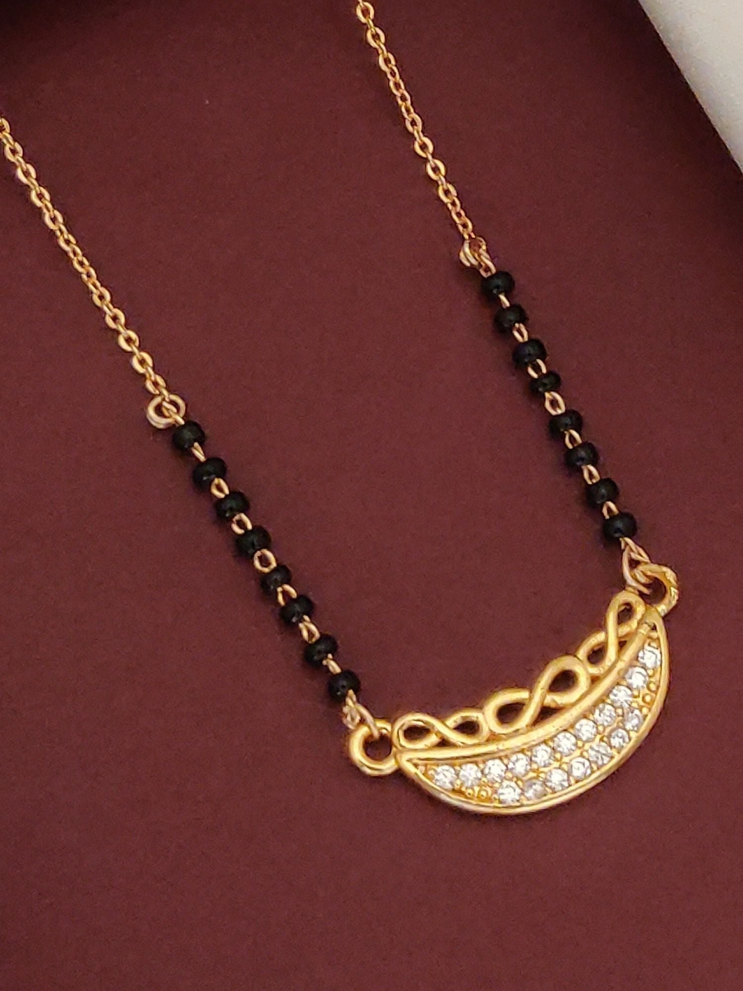 Abdesigns RoseGold Plated American Diamond Mangalsutra
