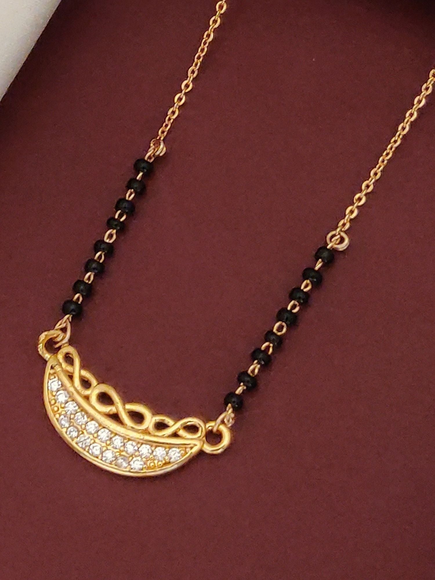 Abdesigns RoseGold Plated American Diamond Mangalsutra