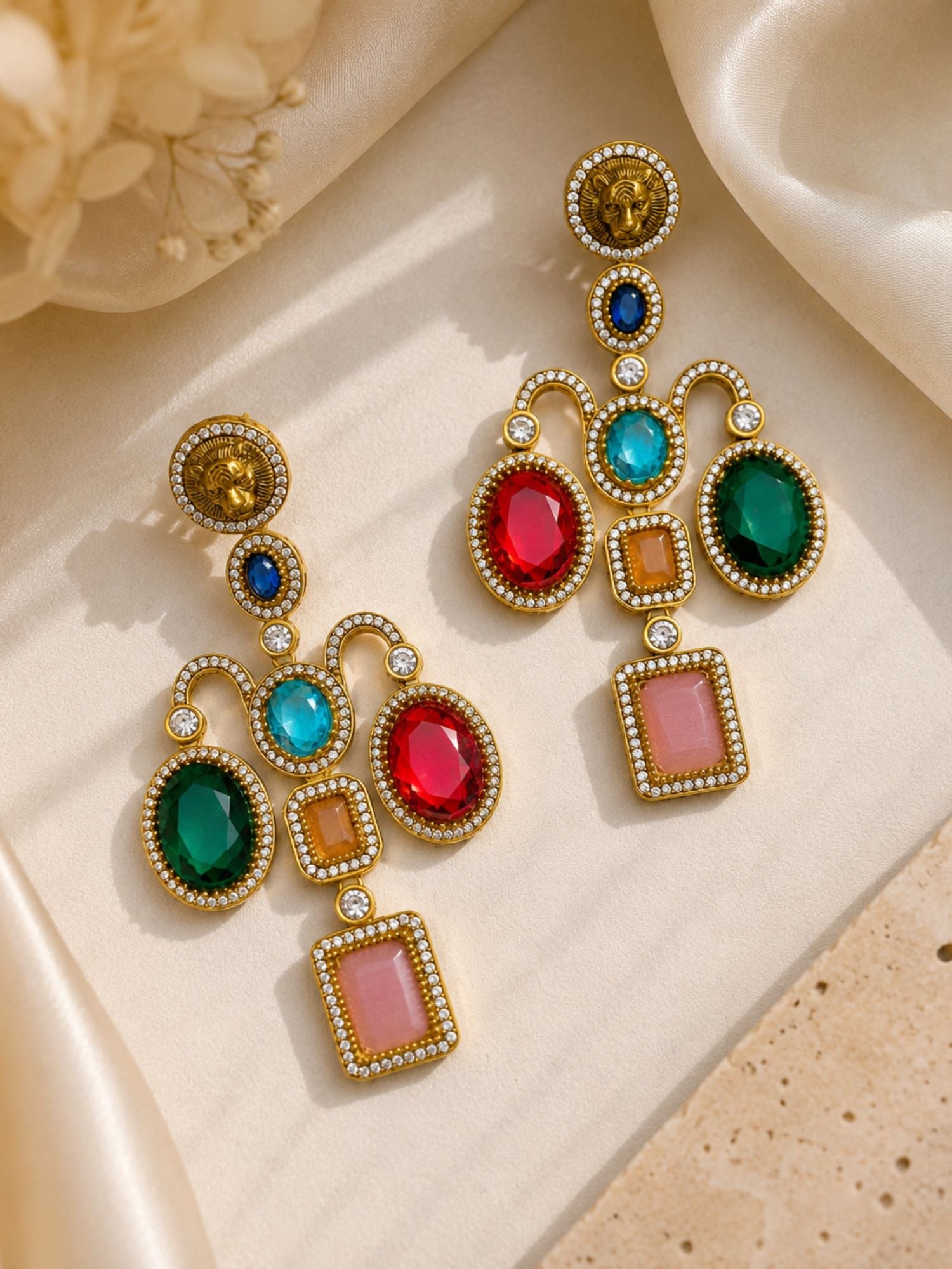 Sabyasachi Inspired Multicolor Statement Earrings for Women