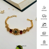 Thumbnail for Dazzling Antique Matt Gold Polish Hand Bracelet - Abdesignsjewellery