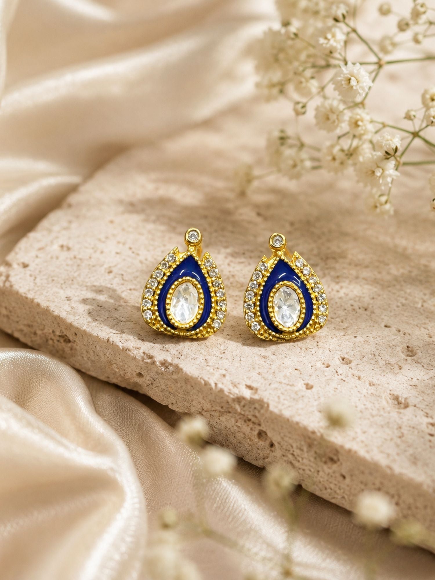 Peacock Kundan Meenakari Pendant Necklace Set for Women