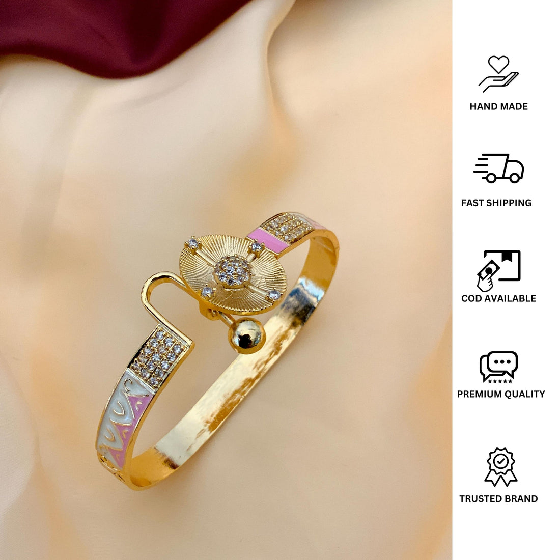 High Quality Gold Plated MeenaKari Hand Bracelet